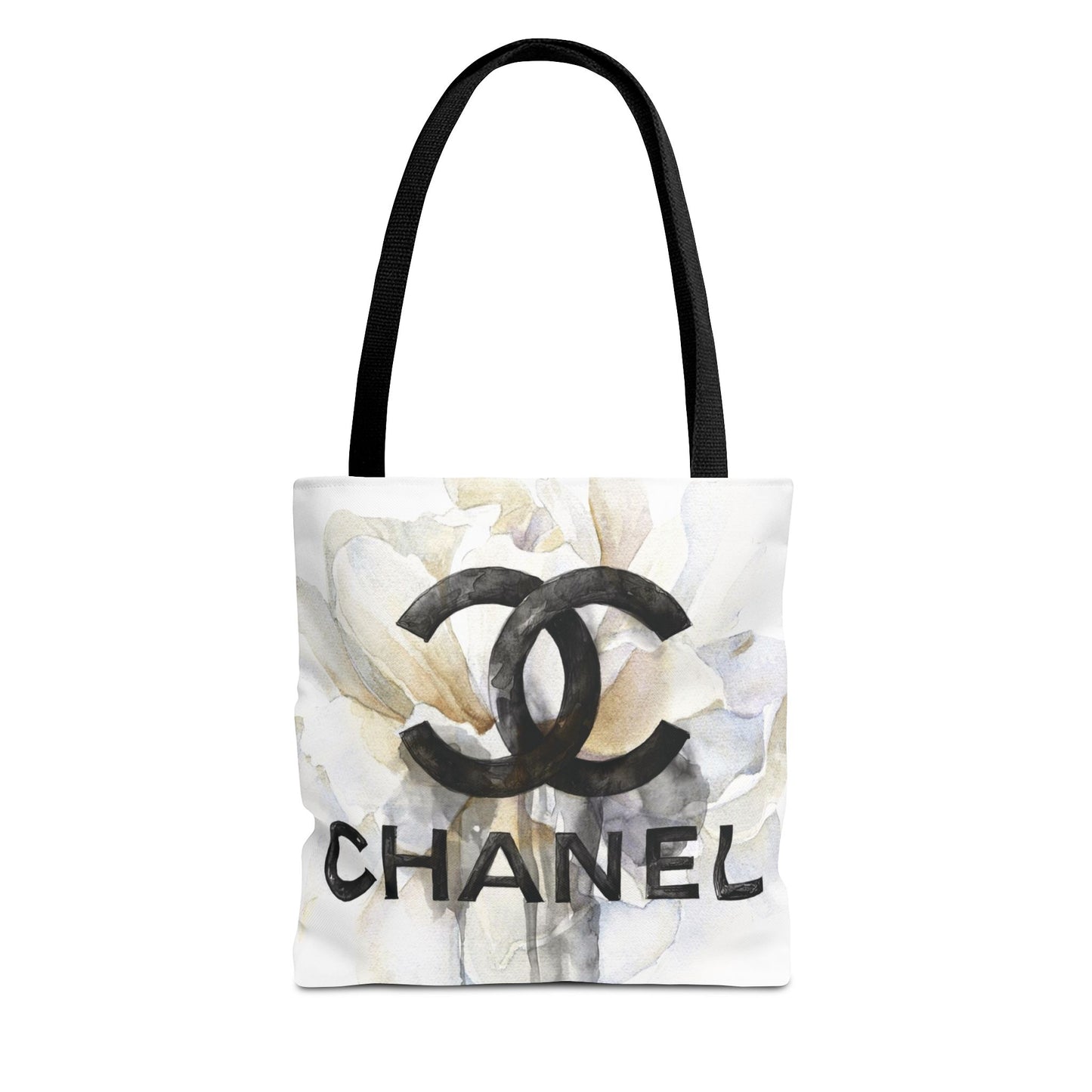 Watercolor Dahlia Tote Bag, Utility Tote - Designer Inspired Tote - White Dahlia