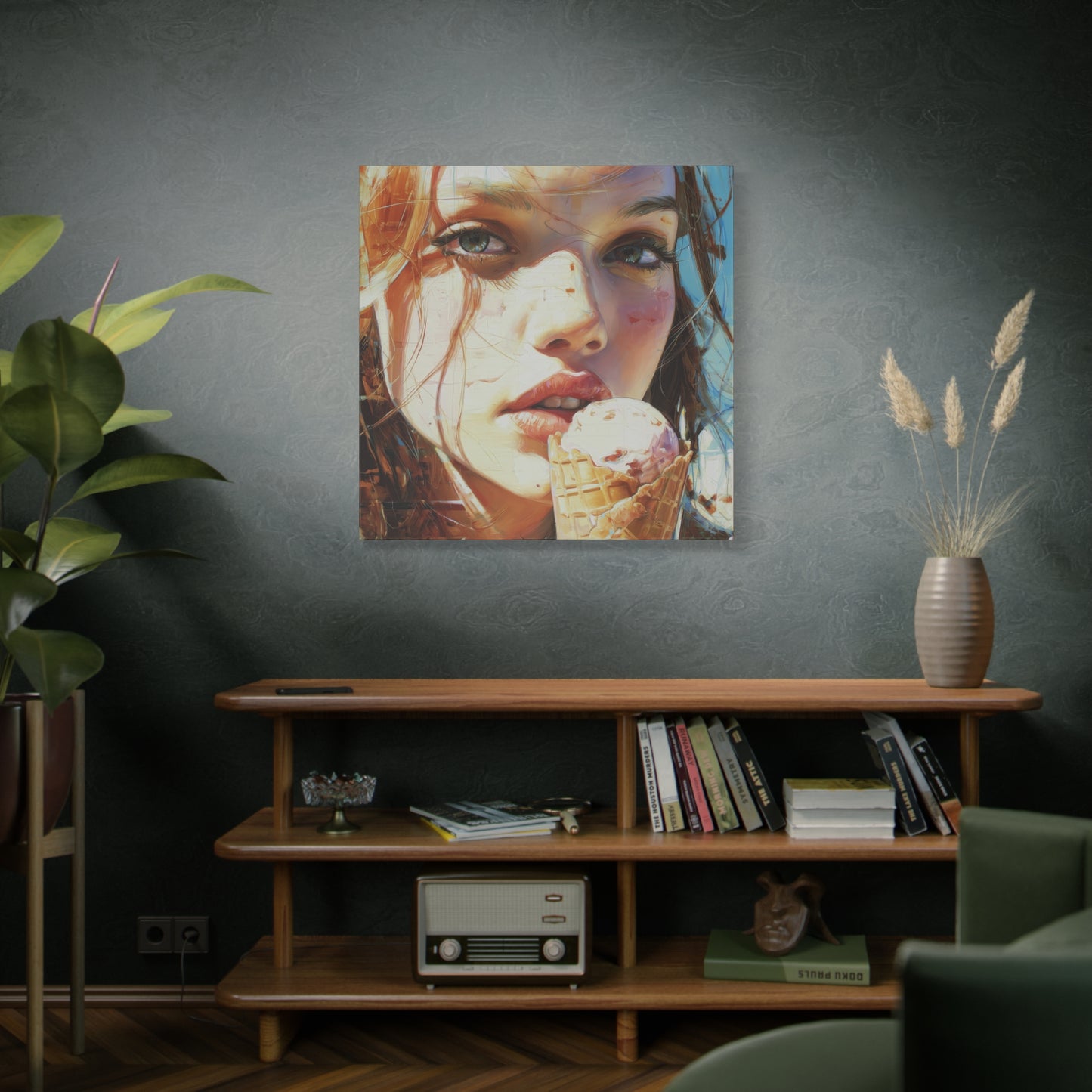Gallery Wrapped Canvas, Sweet Summer Nostalgia, Sugar and Spice Art Canvas, Ice Cream Dreams Art – Ginny