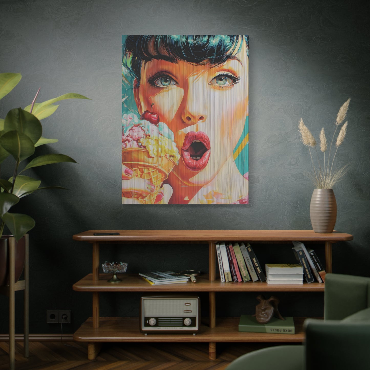 Gallery Wrapped Canvas, Sweet Summer Nostalgia, Sugar and Spice Art Canvas, Ice Cream Dreams Art – Penny