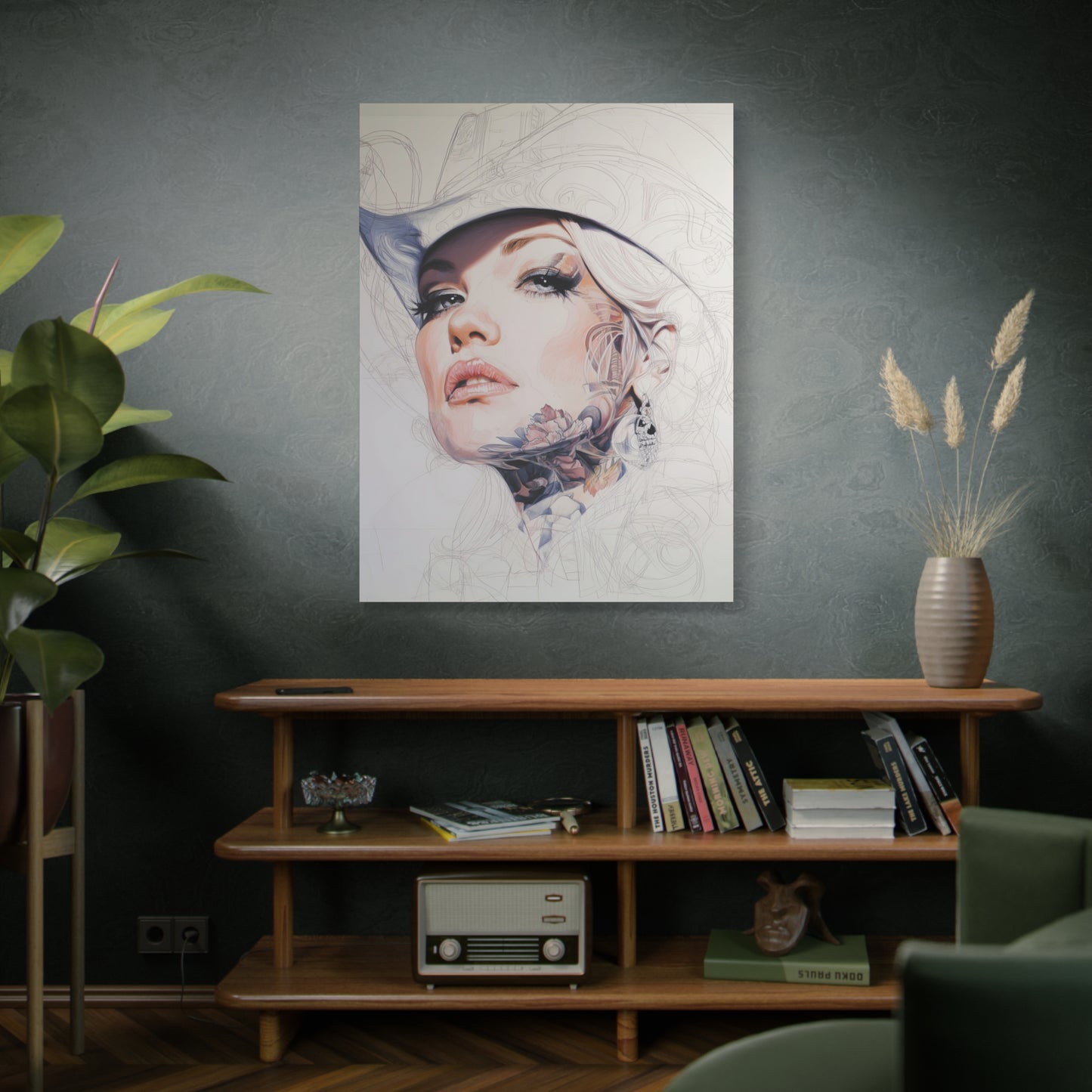 Gallery Wrapped Canvas, Wranglers and Wreckage Art Canvas, Erotic Pinup Art Canvas – Roxy