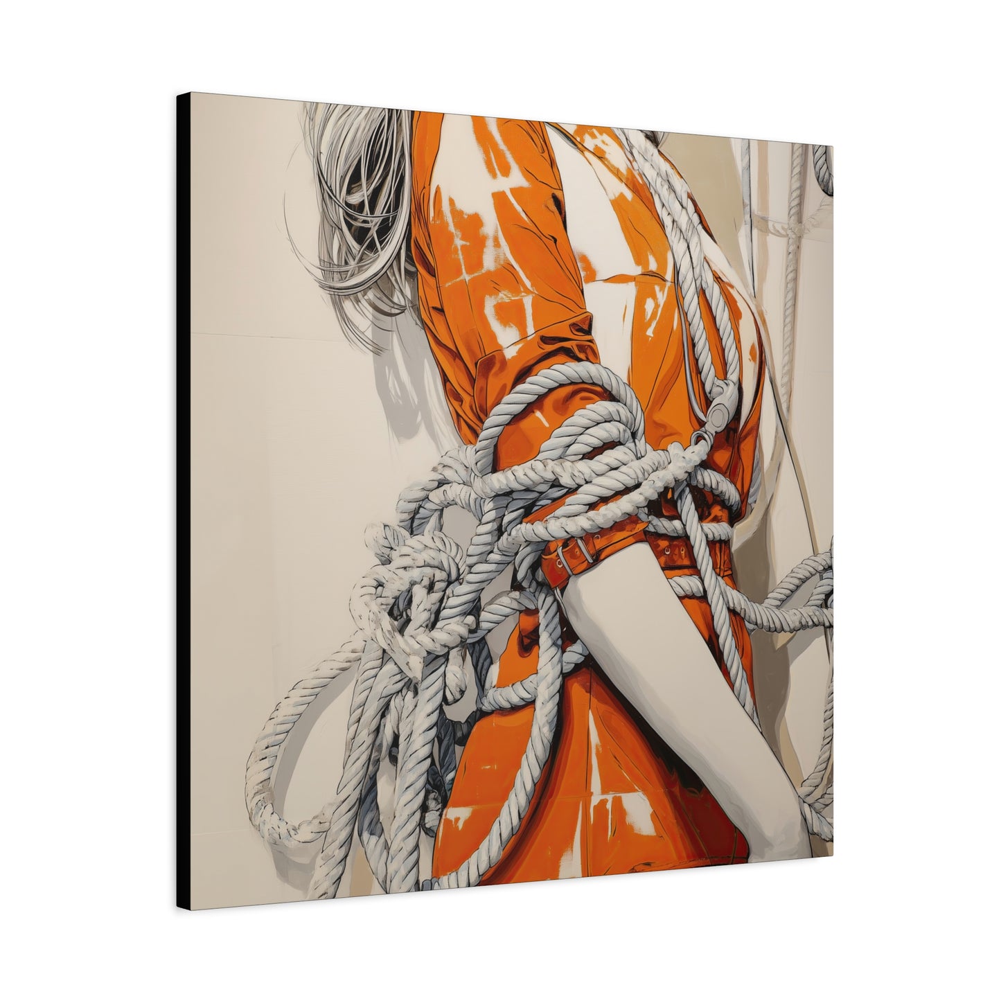 Gallery Wrapped Canvas, Ropes and Reverence Art Canvas, Erotic Shibari Art Canvas – Mei