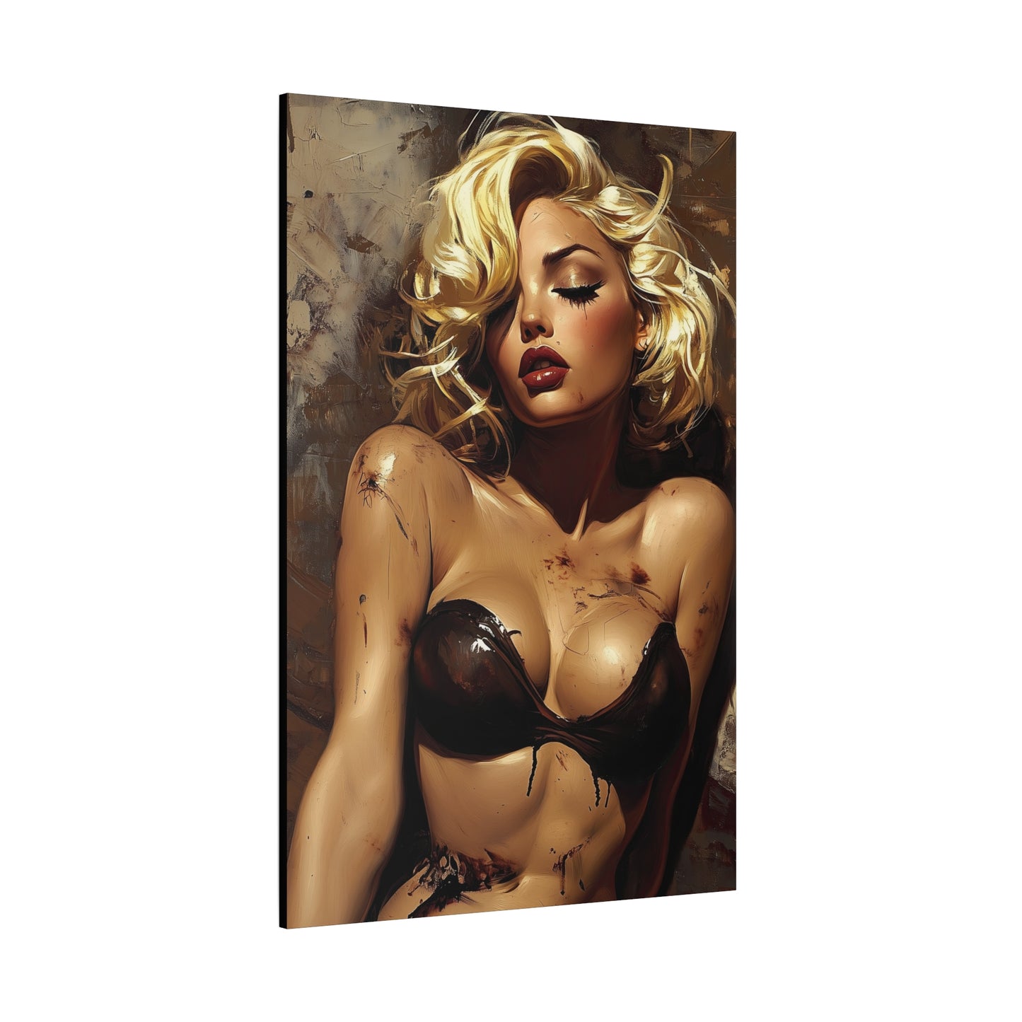 Gallery Wrapped Canvas, Guilt and Grit Adult Art Canvas, Erotic Pinup Art Canvas – Mira