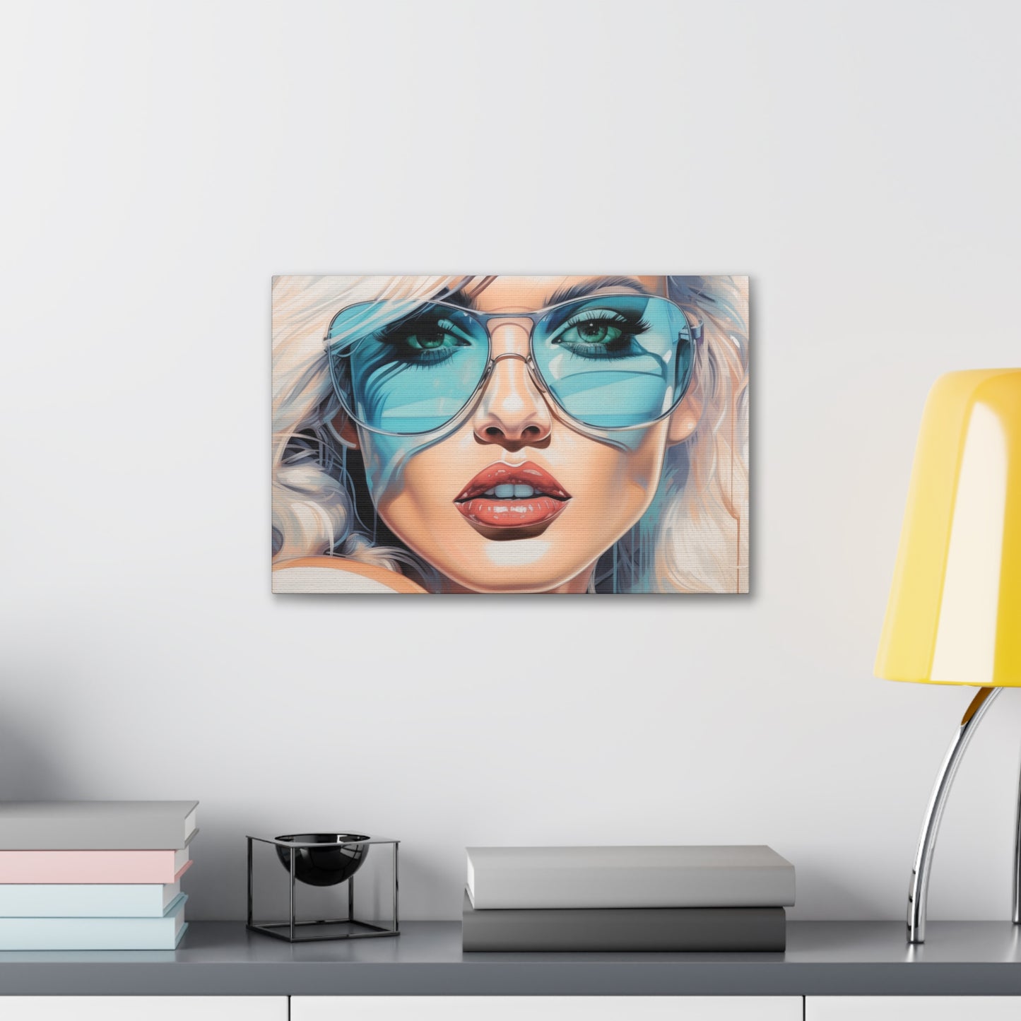 Canvas Gallery Wrapped High-Fashion Wall Art, Stylish Decor, Retro Femme Doll Pop Art – Nova