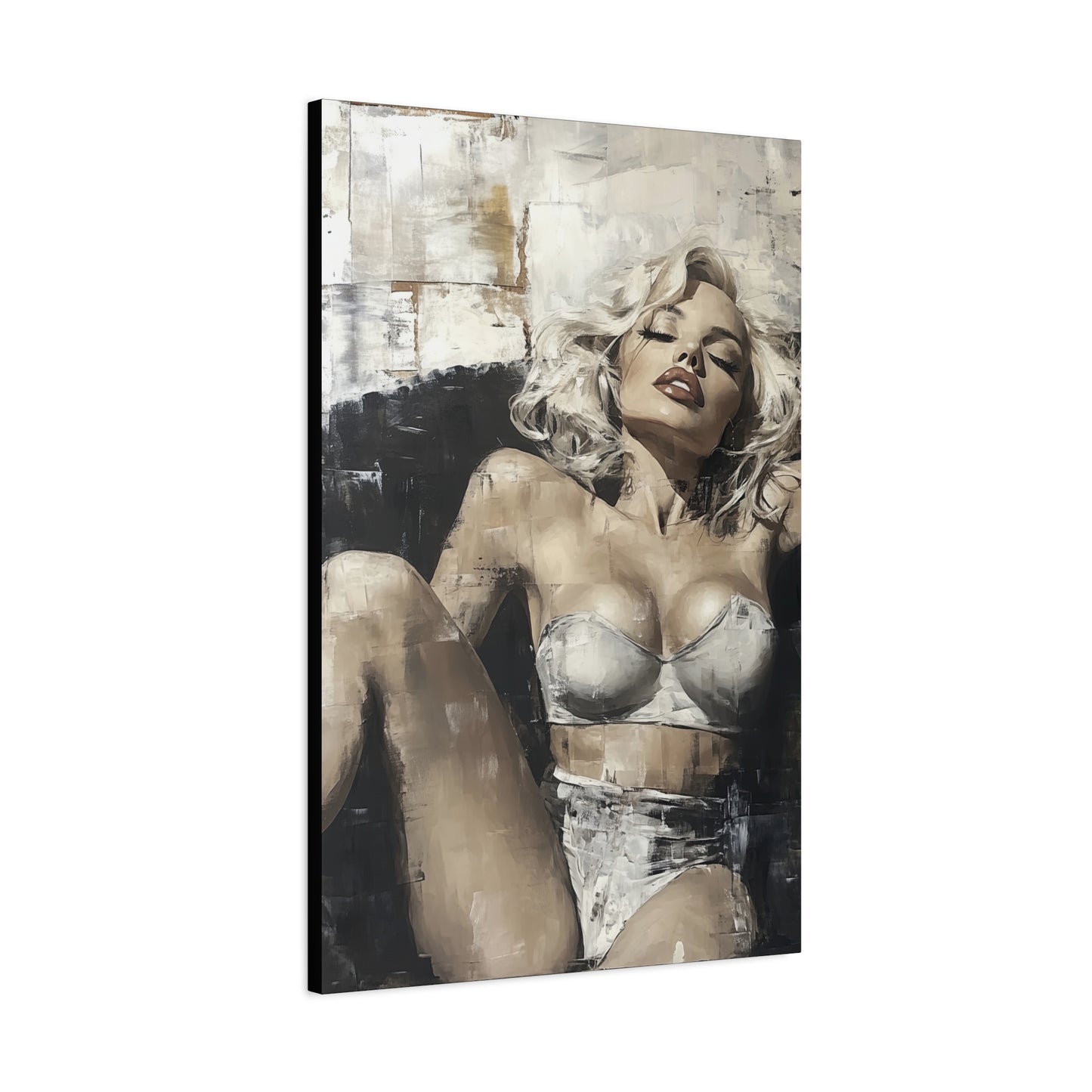 Gallery Wrapped Canvas, Guilt and Grit Adult Art Canvas, Erotic Pinup Art Canvas – Lyra