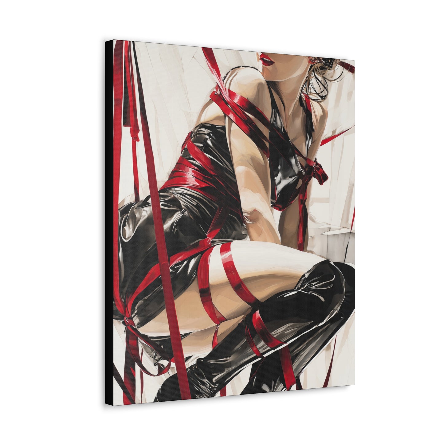 Gallery Wrapped Canvas, Ropes and Reverence Art Canvas, Erotic Shibari Art Canvas – Monica