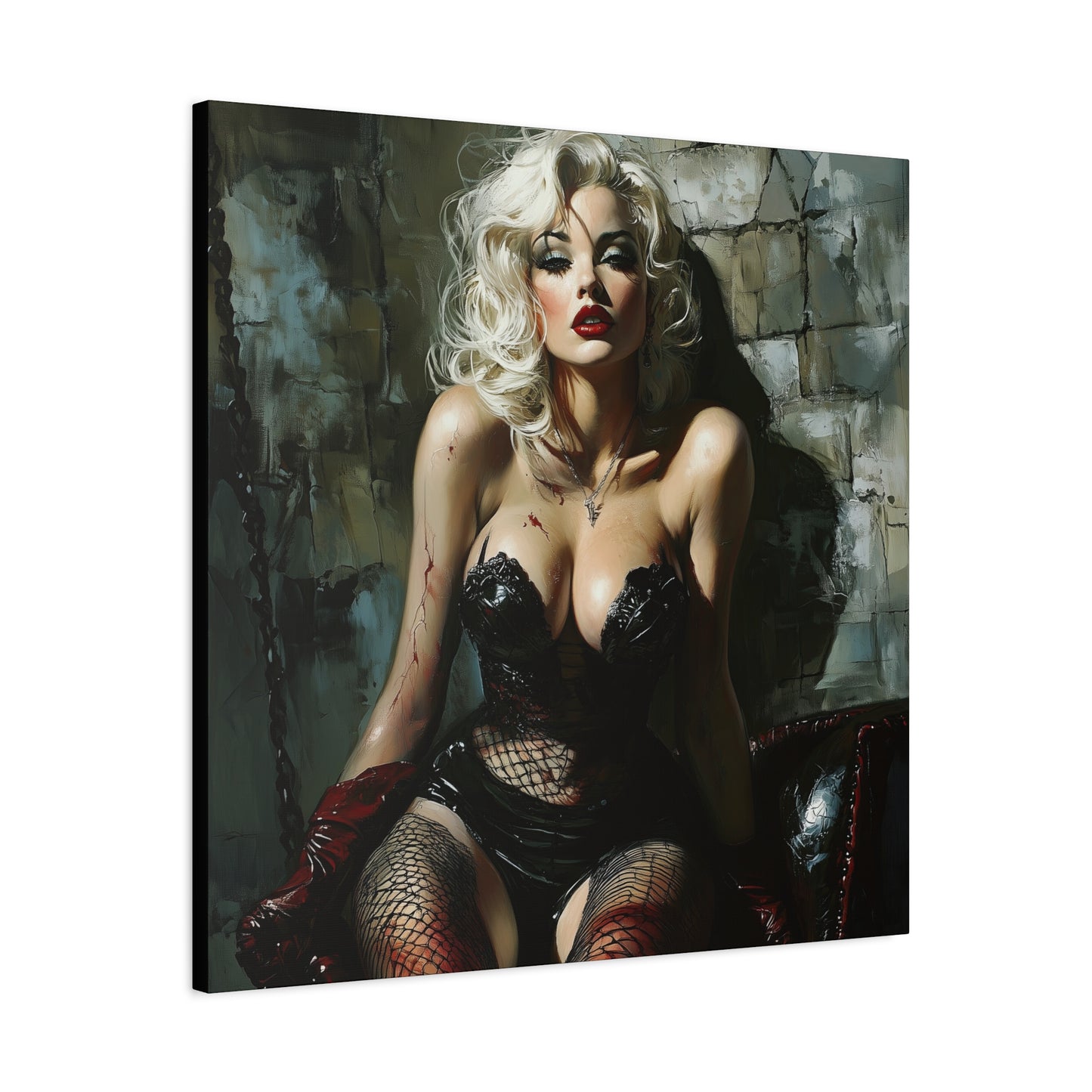 Gallery Wrapped Canvas, Guilt and Grit Adult Art Canvas, Erotic Pinup Art Canvas – Isla