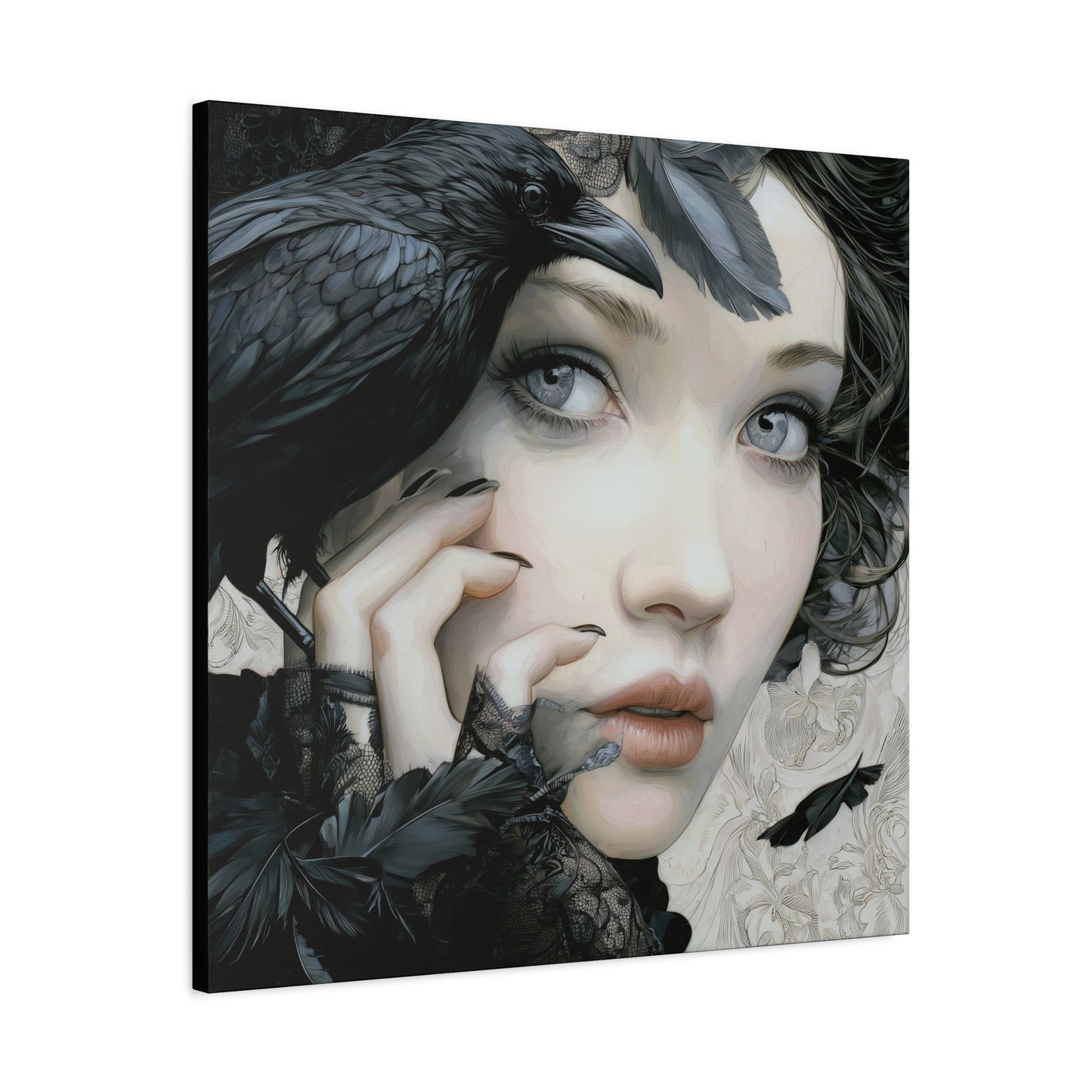 Gallery Wrapped Canvas, Myth and Bones Gothic Art Canvas, Dark Muse Canvas - Odessa