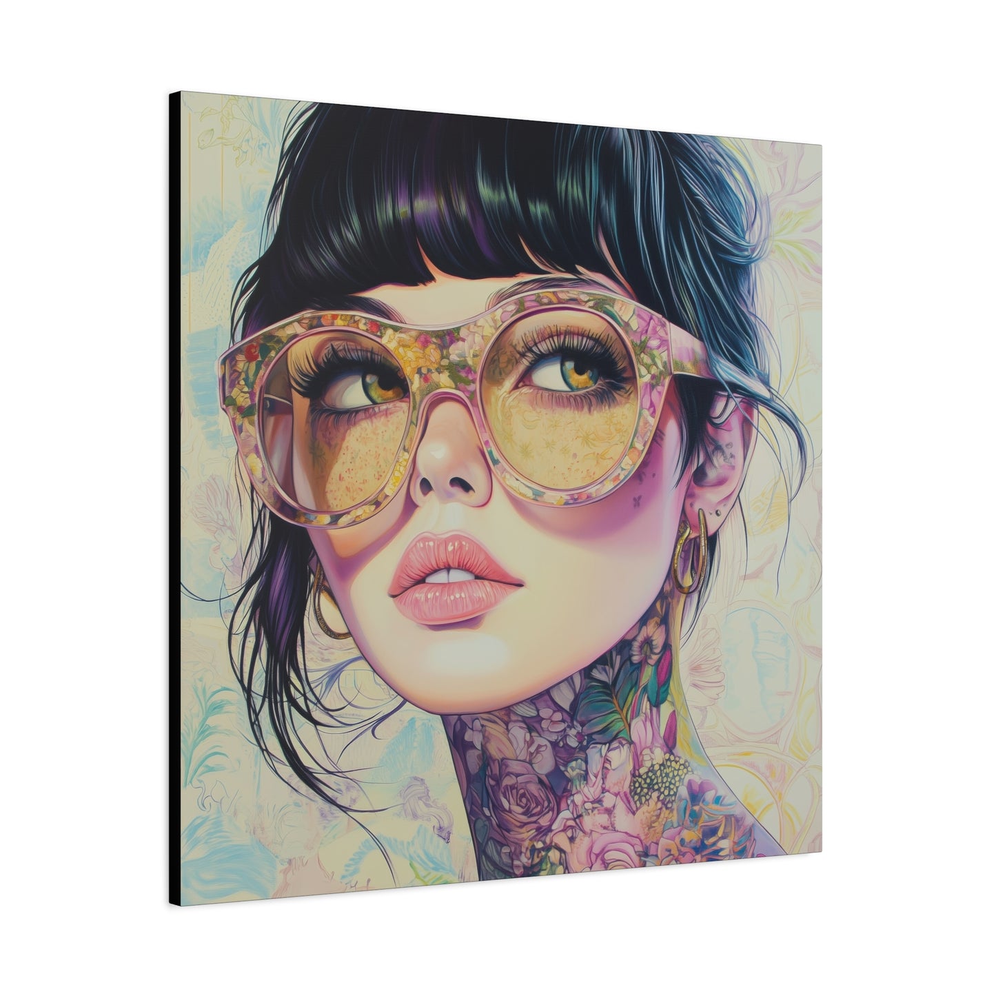 Canvas Gallery Wrap, Ladies in Lenses Wall Art, Abstract Femme Girl Art - Lucy
