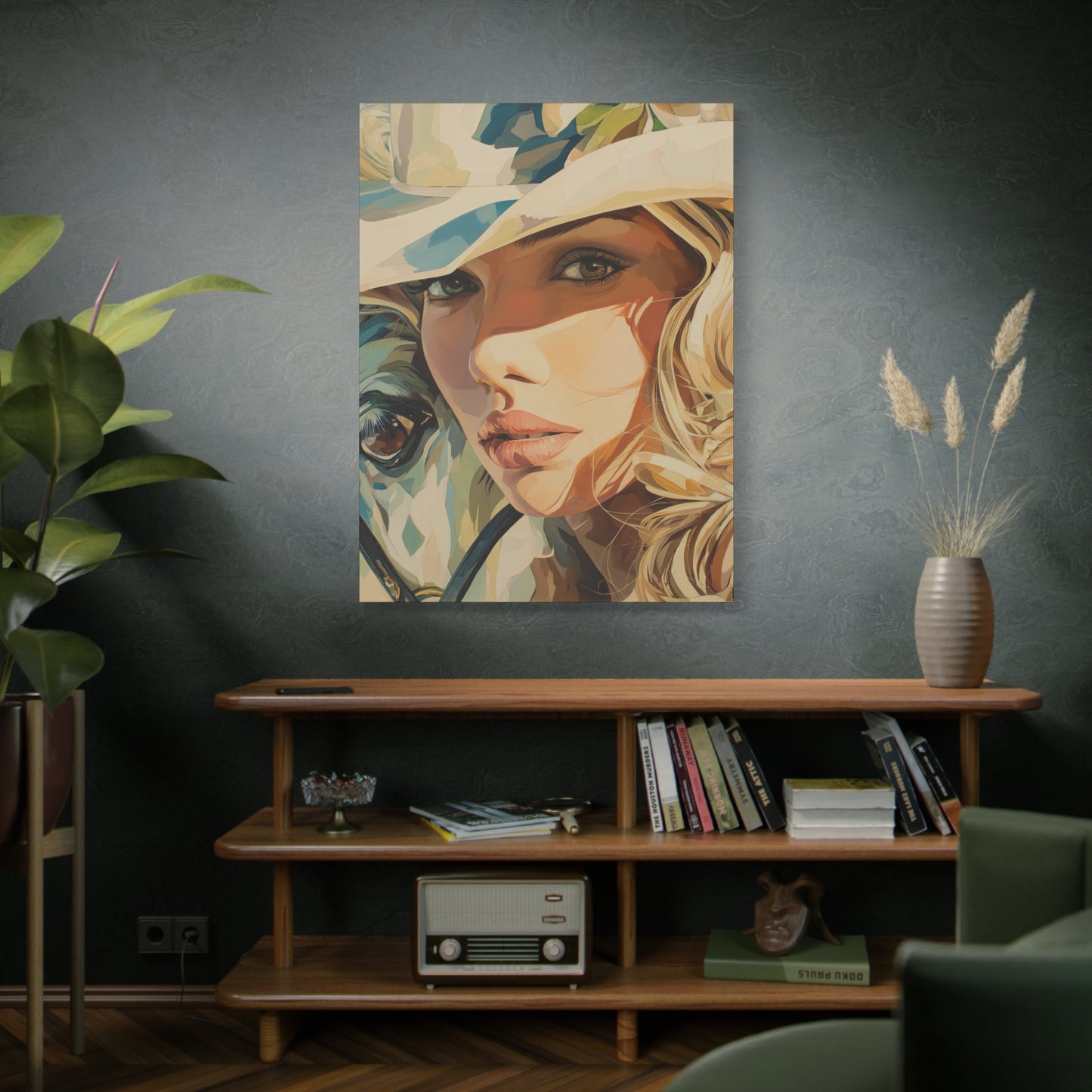Gallery Wrapped Canvas, Wranglers and Wreckage Art Canvas, Erotic Pinup Art Canvas – Belle