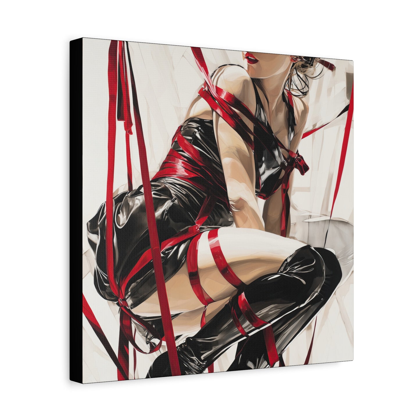 Gallery Wrapped Canvas, Ropes and Reverence Art Canvas, Erotic Shibari Art Canvas – Monica