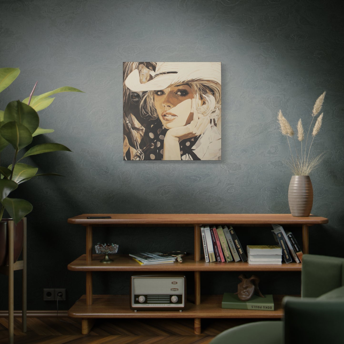 Gallery Wrapped Canvas, Wranglers and Wreckage Art Canvas, Erotic Pinup Art Canvas – Hattie