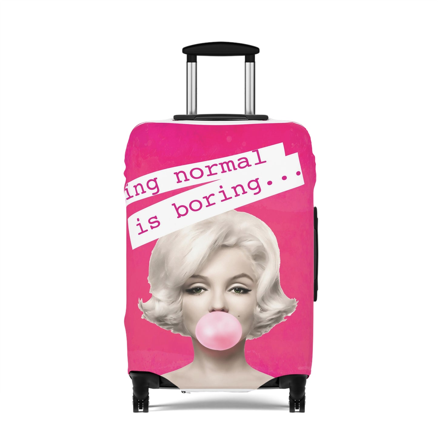 Marilyn Monroe Luggage Cover - Being Boring is Normal - Hot Pink
