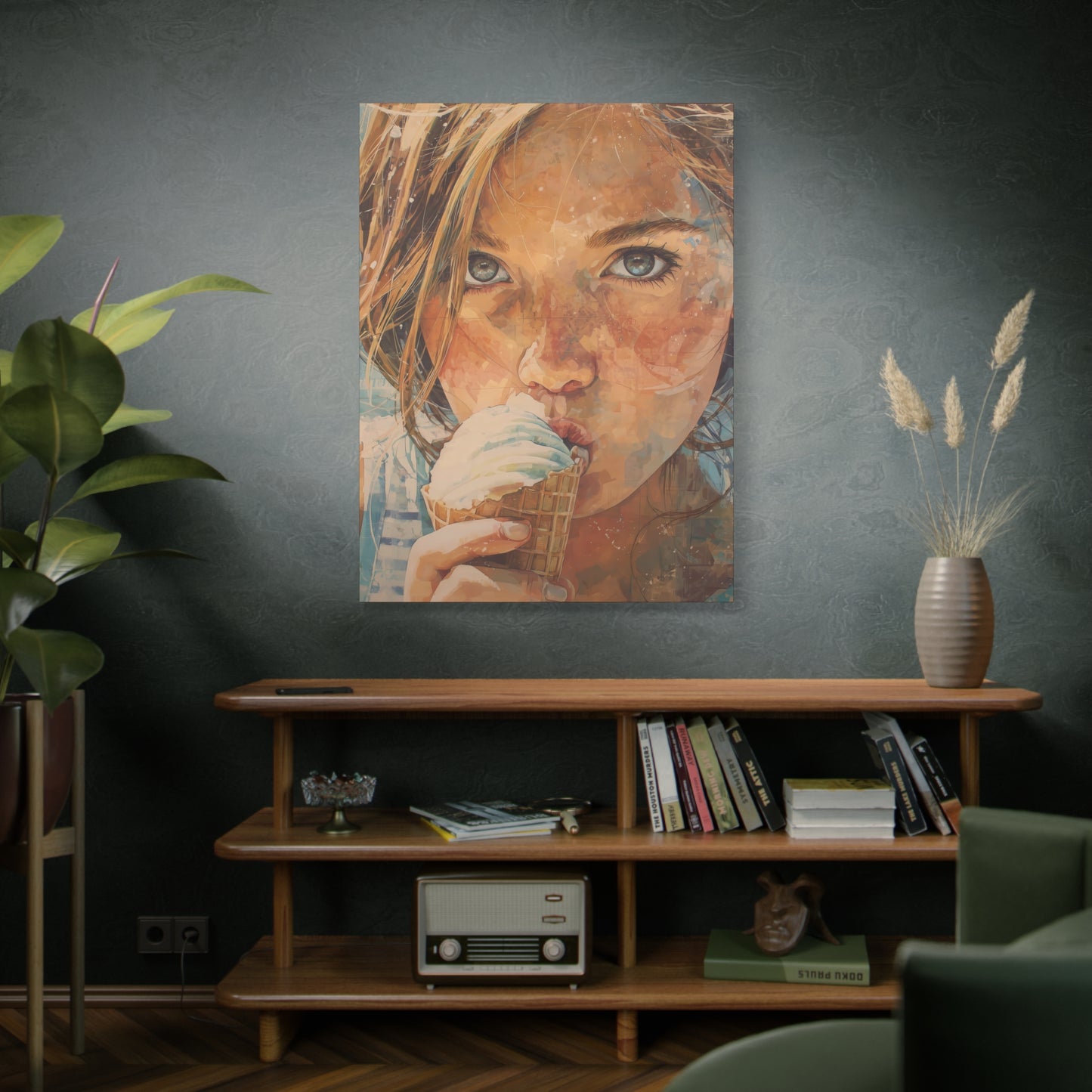 Gallery Wrapped Canvas, Sweet Summer Nostalgia, Sugar and Spice Art Canvas, Ice Cream Dreams Art – Bea