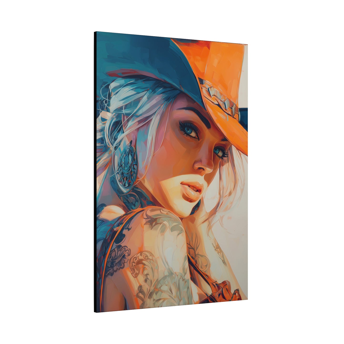 Gallery Wrapped Canvas, Wranglers and Wreckage Art Canvas, Erotic Pinup Art Canvas – Cheyenne