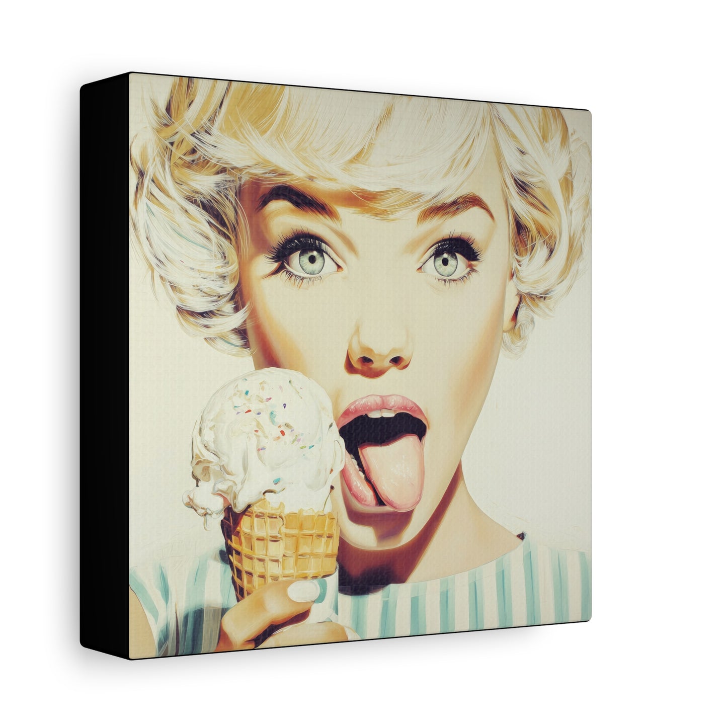 Gallery Wrapped Canvas, Sweet Summer Nostalgia, Sugar and Spice Art Canvas, Ice Cream Dreams Art – Tilly