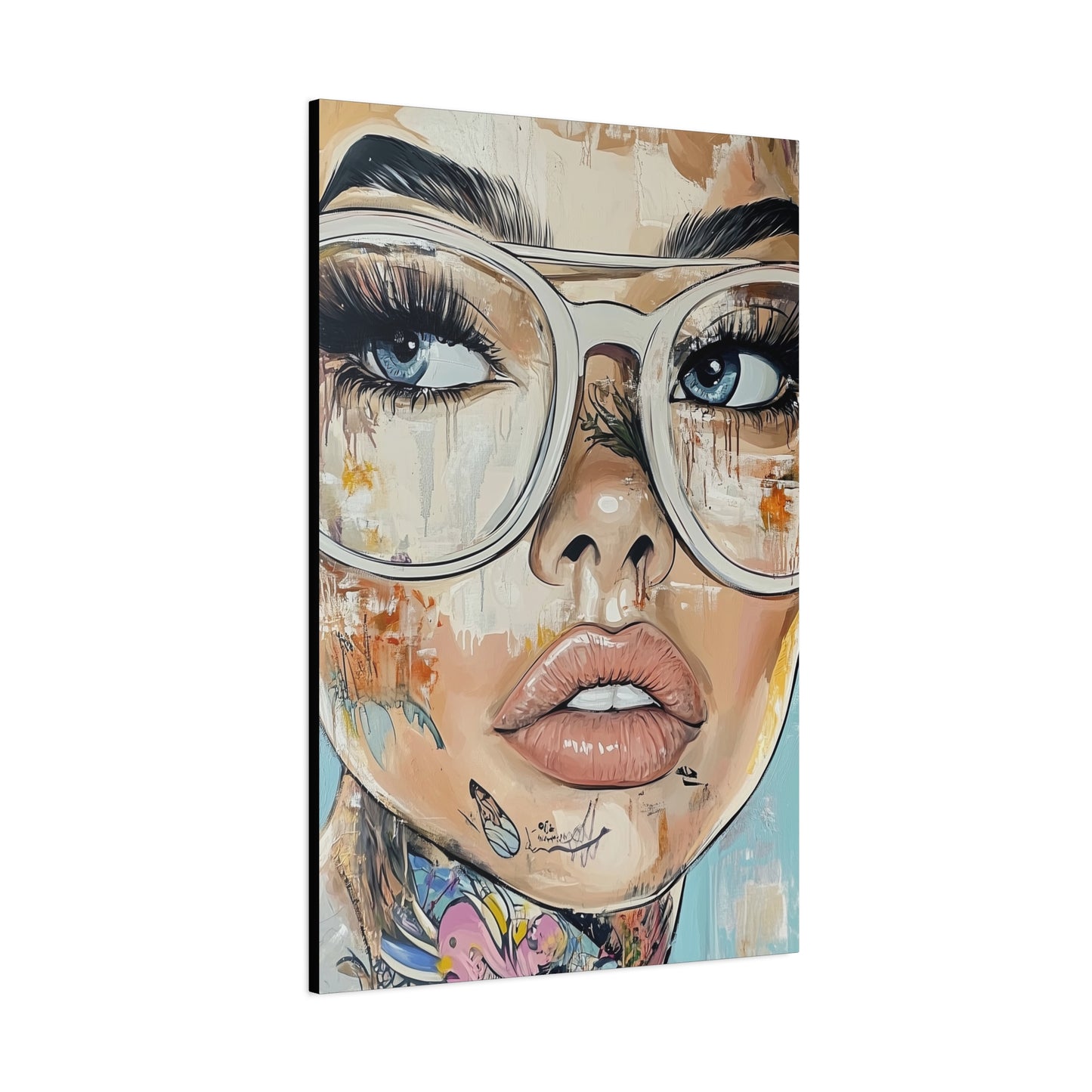 Canvas Gallery Wrap, Ladies in Lenses Wall Art, Abstract Femme Girl Art - Sabine