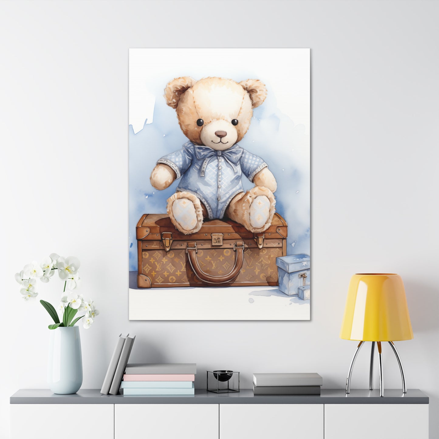 Canvas Gallery Wrap - LV Bear Wall Art - Blu