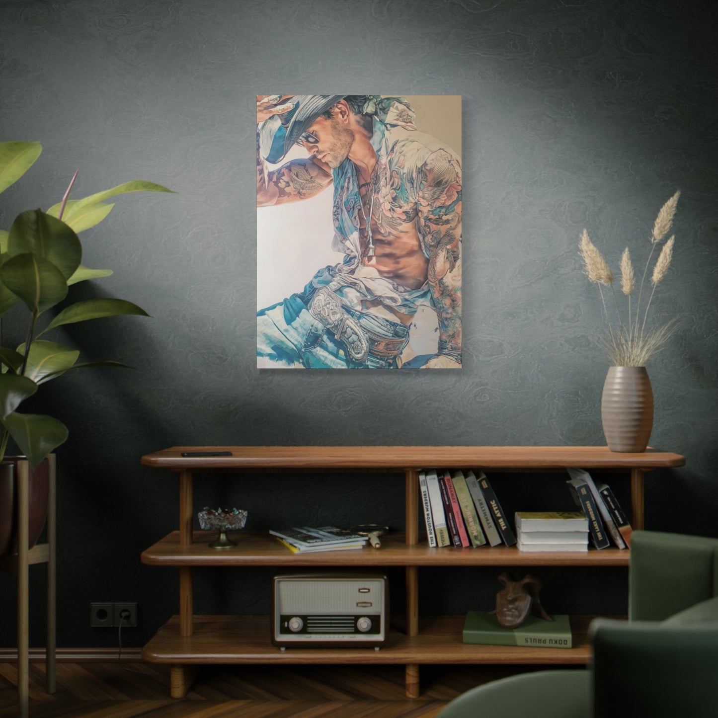 Gallery Wrapped Canvas, Wranglers and Wreckage Art Canvas, Erotic Pinup Art Canvas – Beau