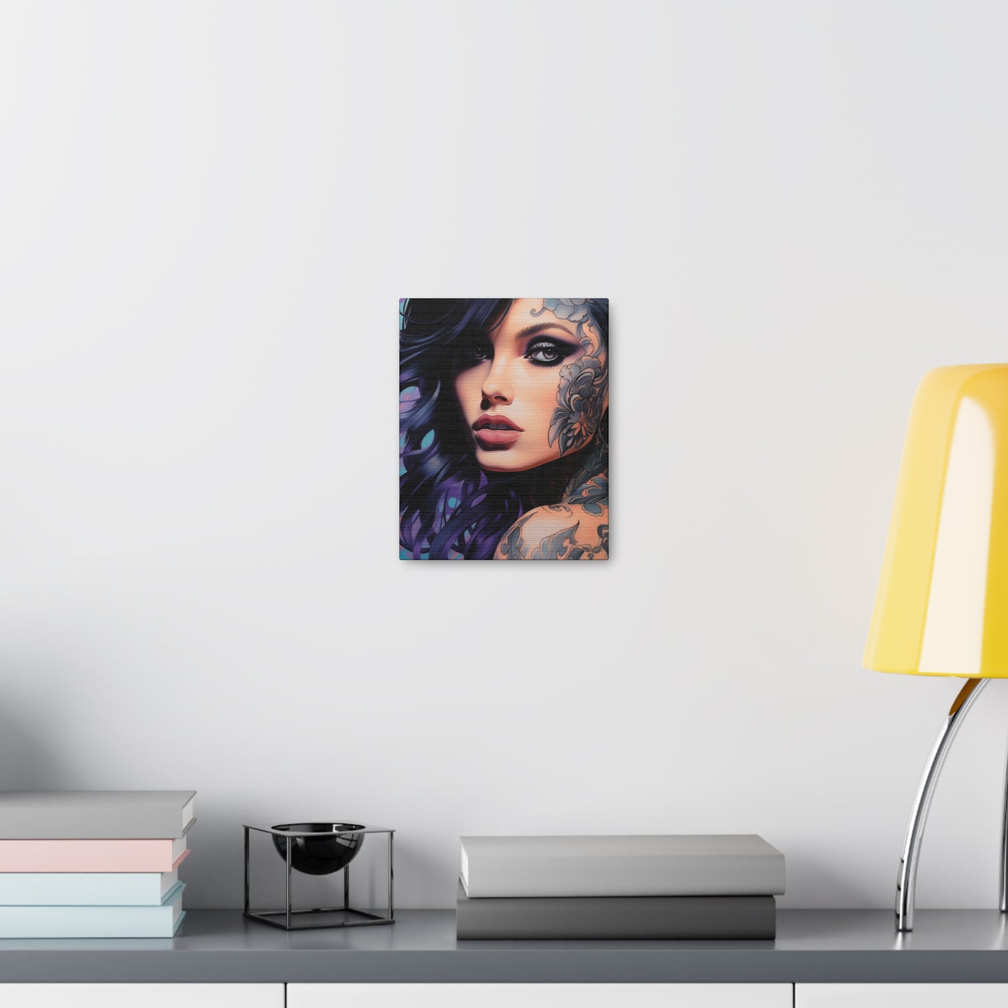 Gallery Wrapped Canvas, Edgy Tattooed Beauty, Urban Pop Art Canvas – Dominique