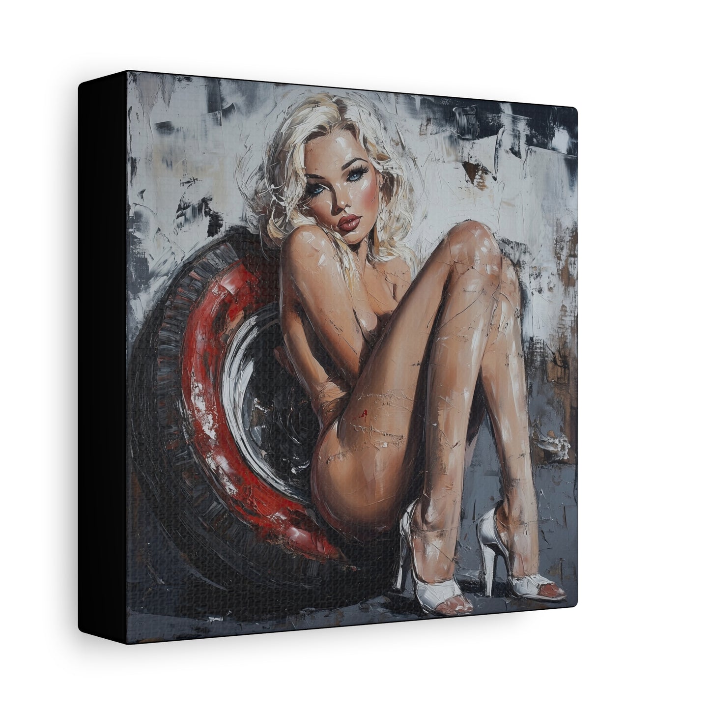 Gallery Wrapped Canvas, Guilt and Grit Adult Art Canvas, Erotic Pinup Art Canvas – Elara