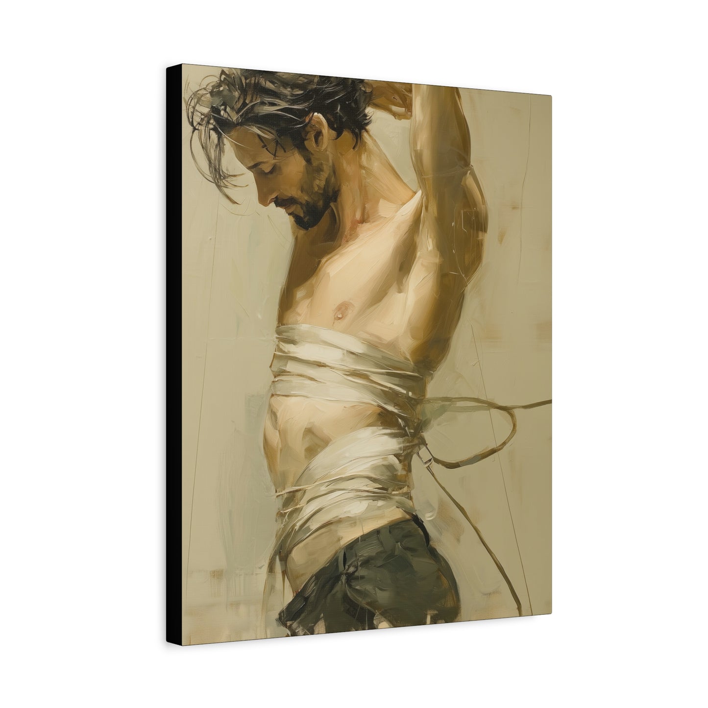 Gallery Wrapped Canvas, Ropes and Reverence Art Canvas, Erotic Shibari Art Canvas – Dante