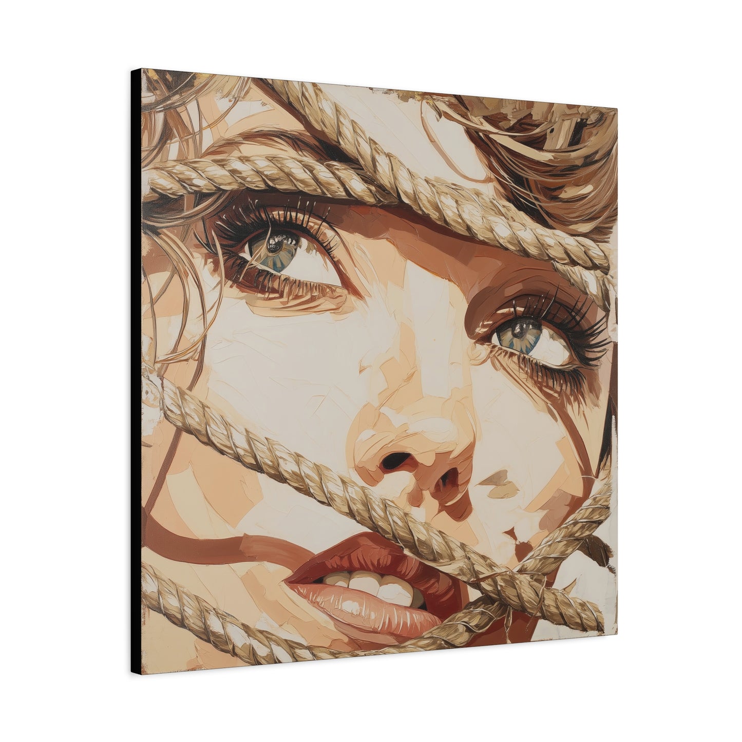 Gallery Wrapped Canvas, Ropes and Reverence Art Canvas, Erotic Shibari Art Canvas – Hana