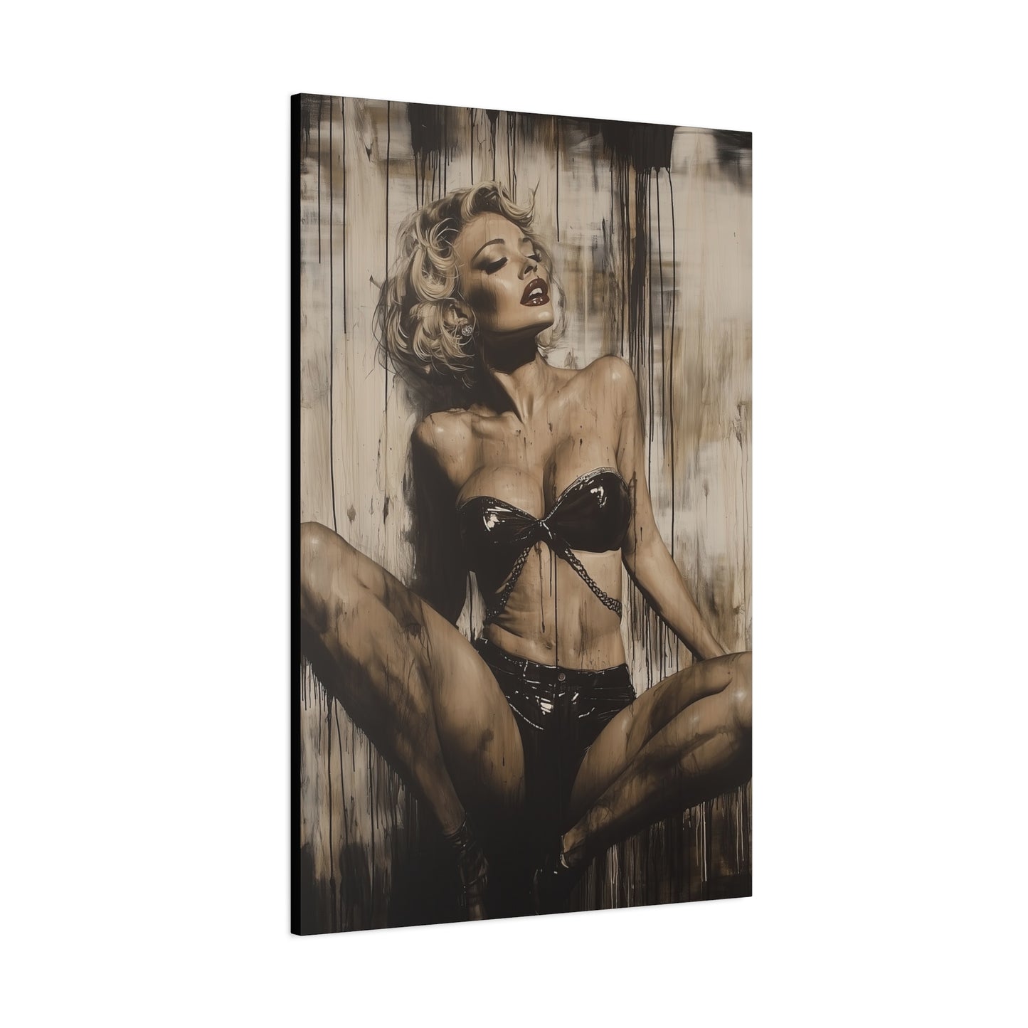 Gallery Wrapped Canvas, Guilt and Grit Adult Art Canvas, Erotic Pinup Art Canvas – Calista