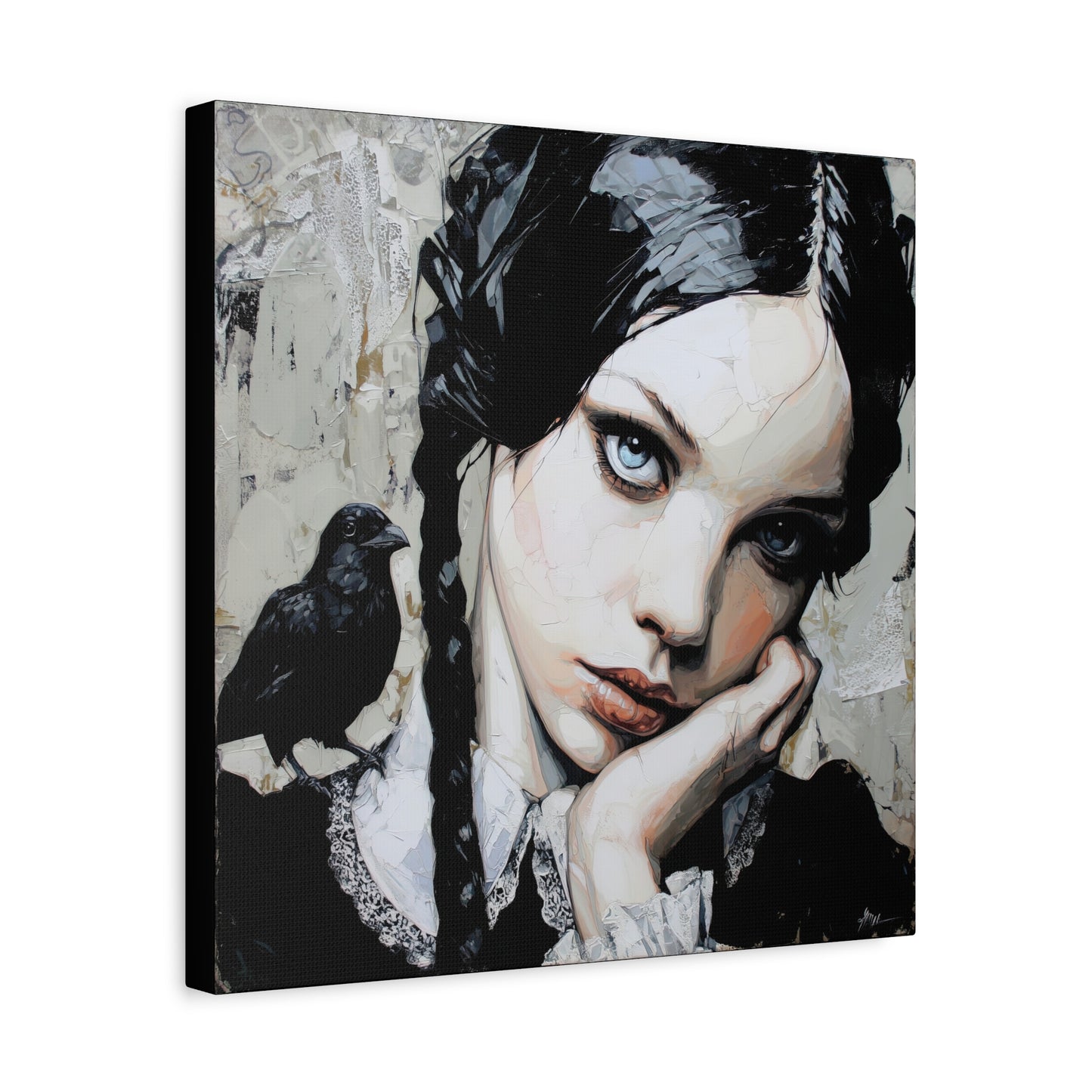 Gallery Wrapped Canvas, Myth and Bones Gothic Art Canvas, Dark Muse Canvas - Wendy