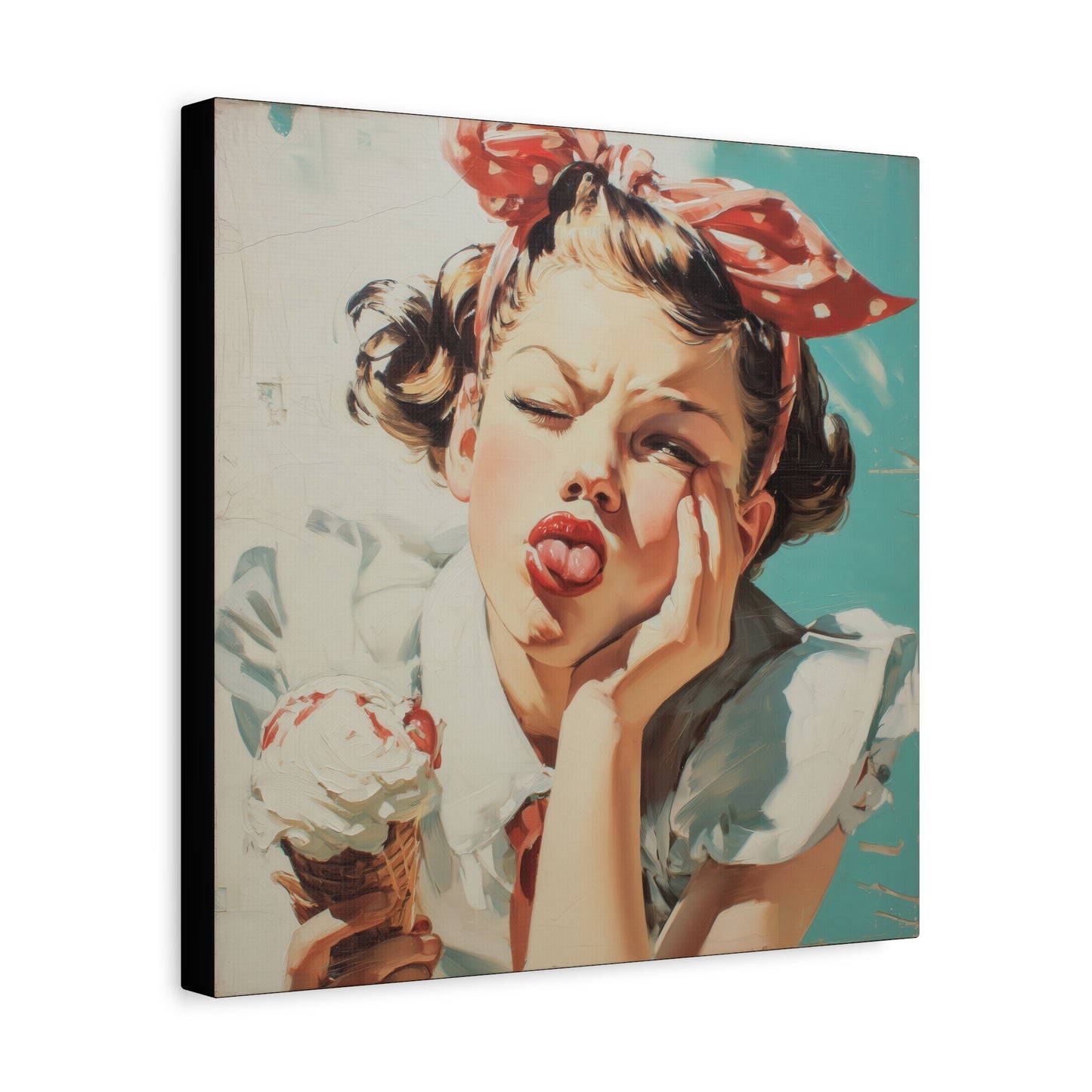 Gallery Wrapped Canvas, Sweet Summer Nostalgia, Sugar and Spice Art Canvas, Ice Cream Dreams Art – Angie