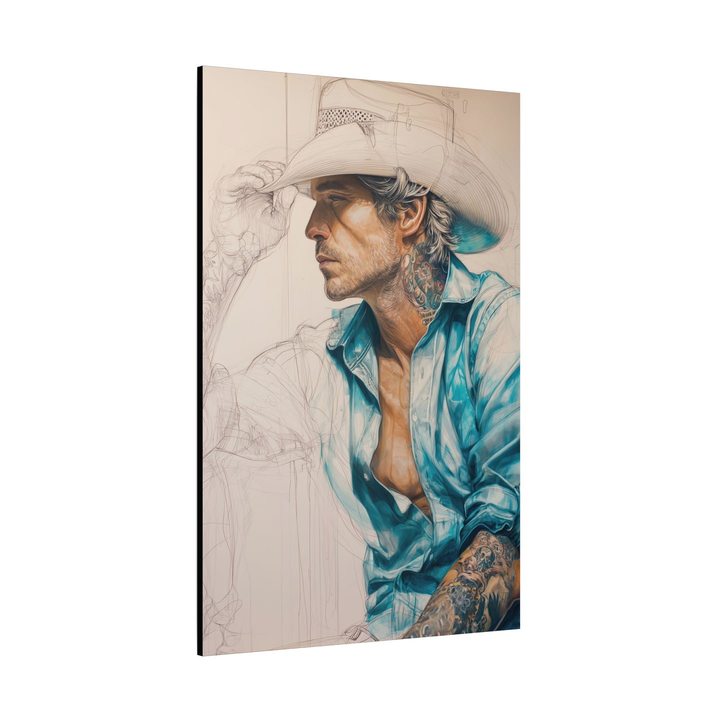 Gallery Wrapped Canvas, Wranglers and Wreckage Art Canvas, Erotic Pinup Art Canvas – Wade