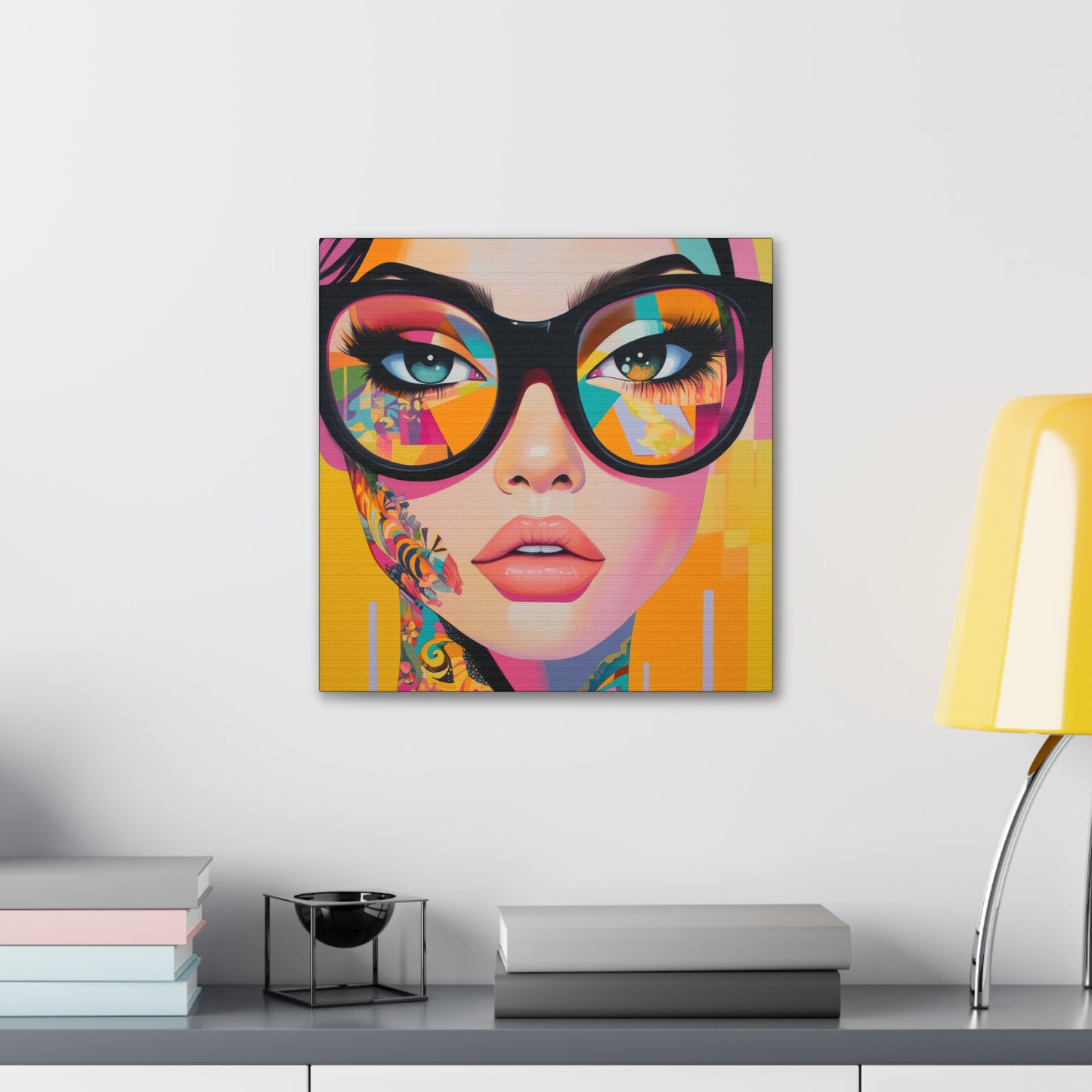 Canvas Gallery Wrap, Ladies in Lenses Wall Art, Abstract Femme Girl Art - Sabrina