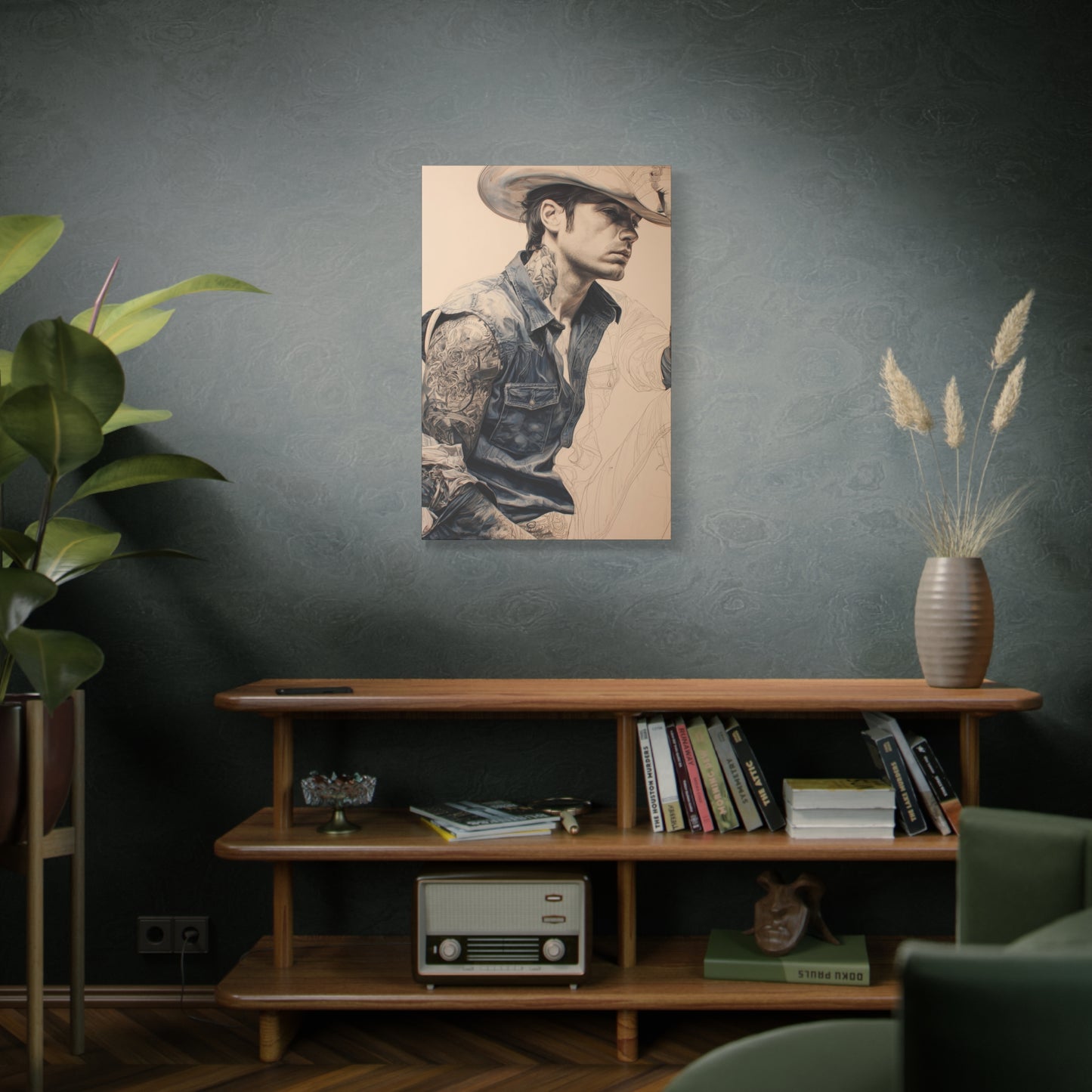 Gallery Wrapped Canvas, Wranglers and Wreckage Art Canvas, Erotic Pinup Art Canvas – Clay