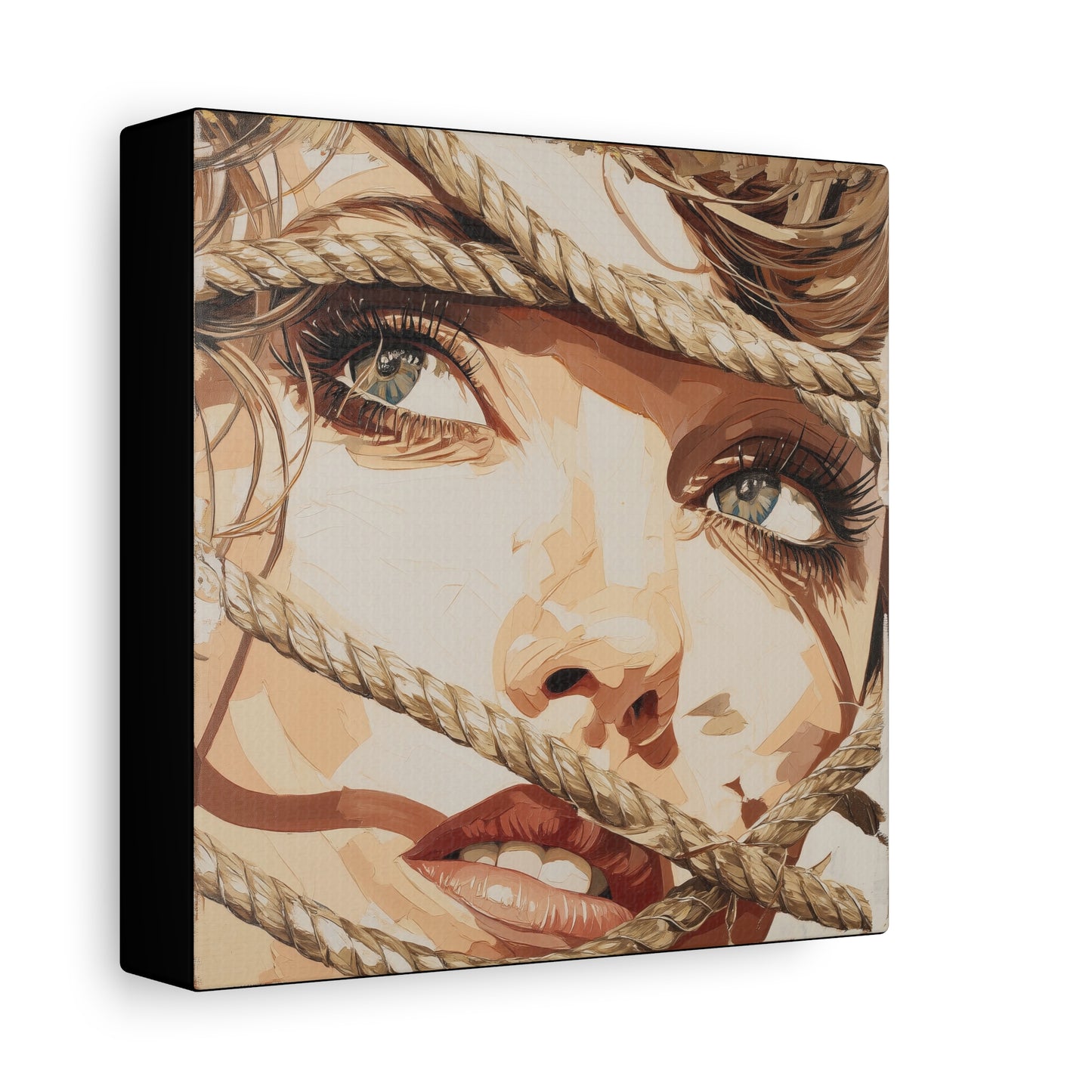 Gallery Wrapped Canvas, Ropes and Reverence Art Canvas, Erotic Shibari Art Canvas – Hana