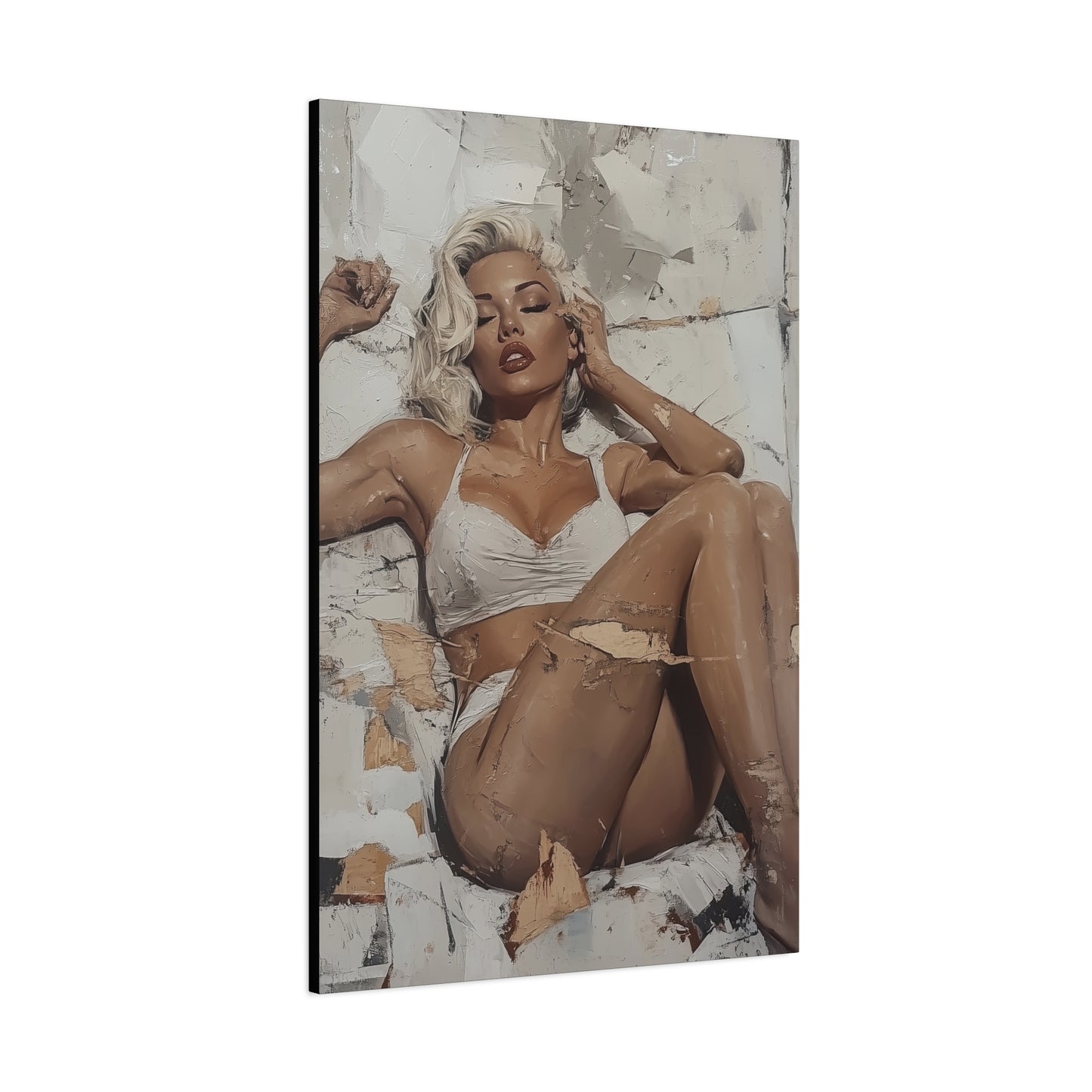 Gallery Wrapped Canvas, Guilt and Grit Adult Art Canvas, Erotic Pinup Art Canvas – Dahliana