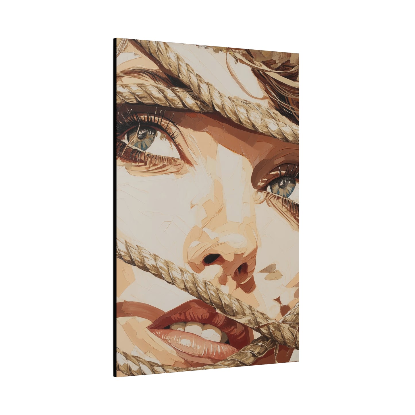 Gallery Wrapped Canvas, Ropes and Reverence Art Canvas, Erotic Shibari Art Canvas – Hana