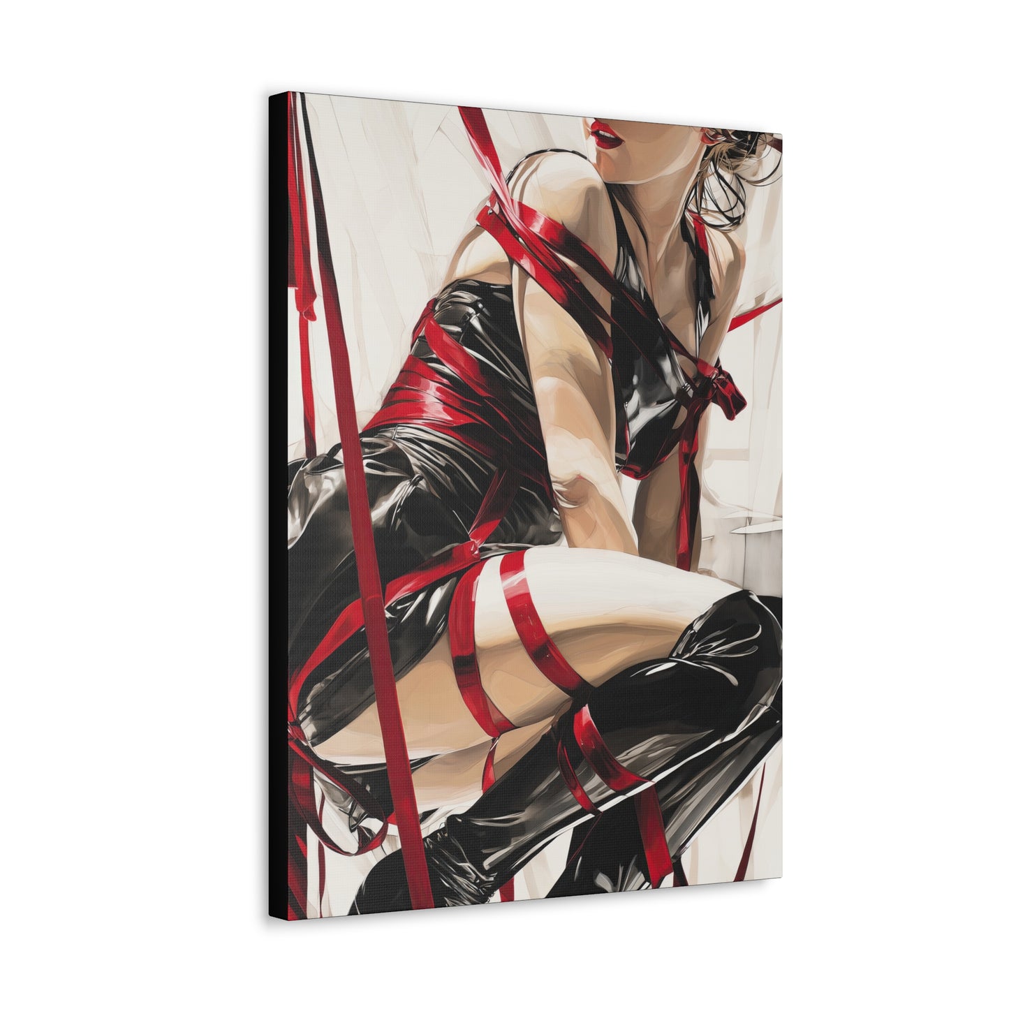 Gallery Wrapped Canvas, Ropes and Reverence Art Canvas, Erotic Shibari Art Canvas – Monica