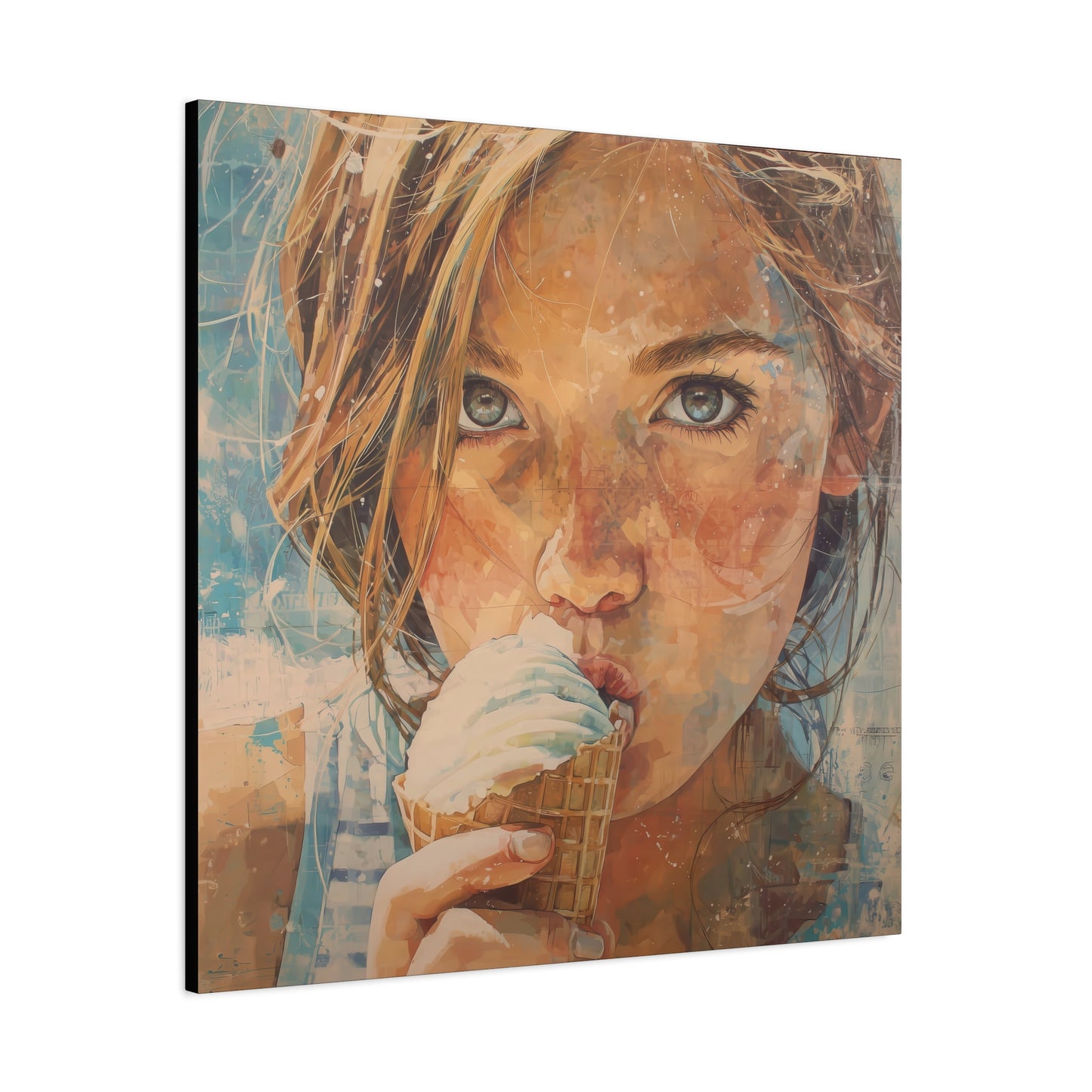 Gallery Wrapped Canvas, Sweet Summer Nostalgia, Sugar and Spice Art Canvas, Ice Cream Dreams Art – Bea