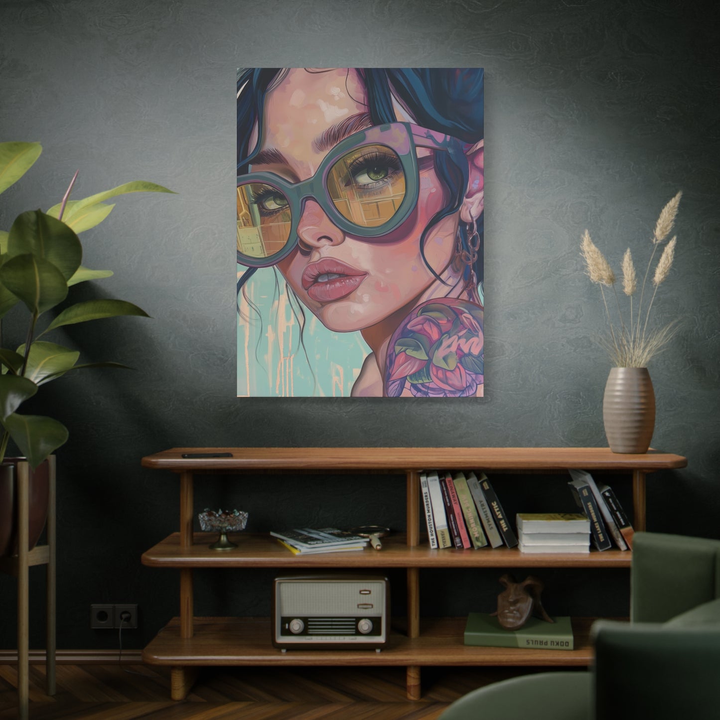 Canvas Gallery Wrap, Ladies in Lenses Wall Art, Abstract Femme Girl Art - Meg