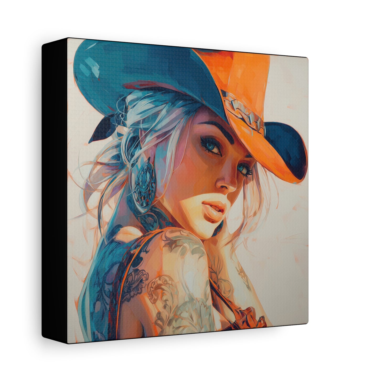 Gallery Wrapped Canvas, Wranglers and Wreckage Art Canvas, Erotic Pinup Art Canvas – Cheyenne