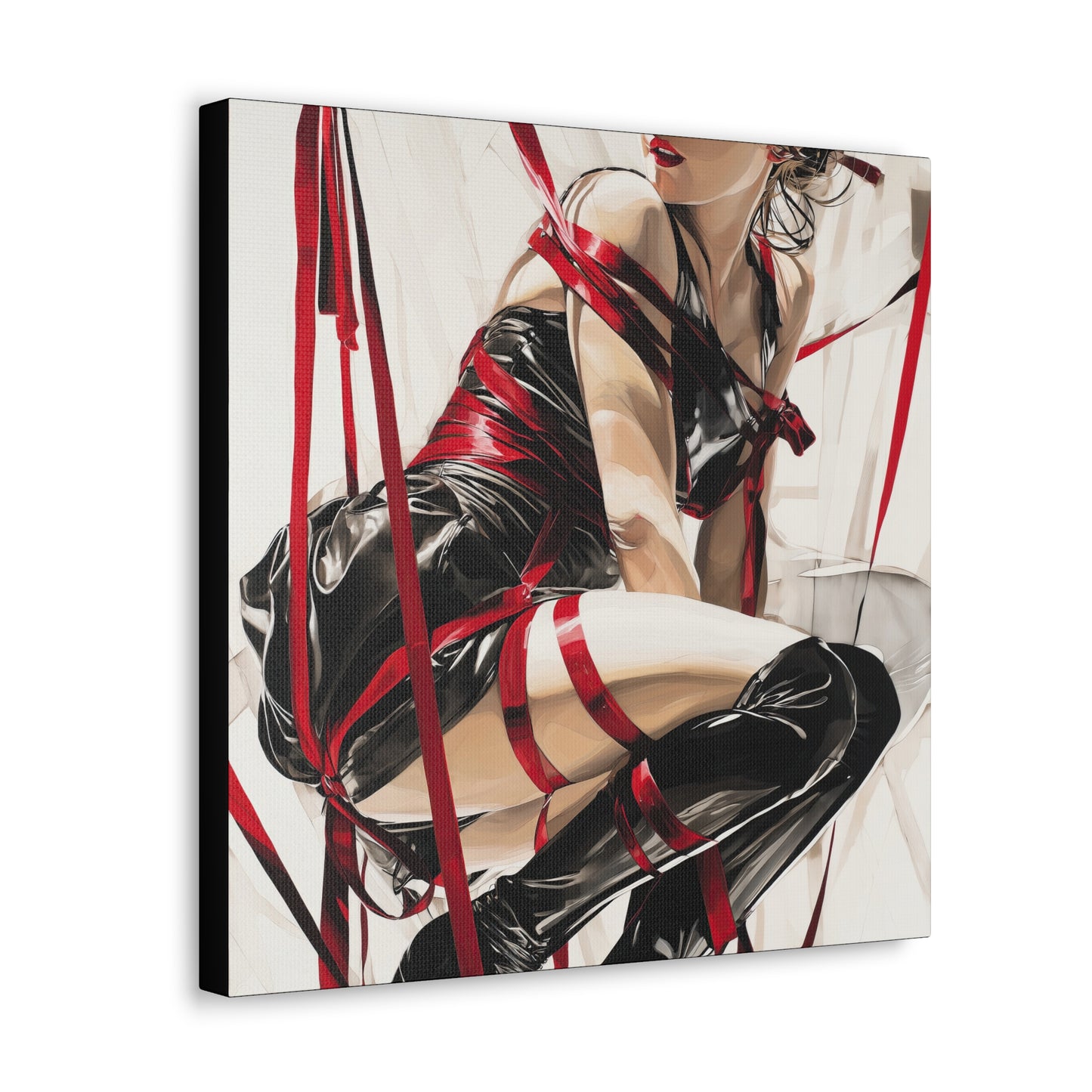 Gallery Wrapped Canvas, Ropes and Reverence Art Canvas, Erotic Shibari Art Canvas – Monica