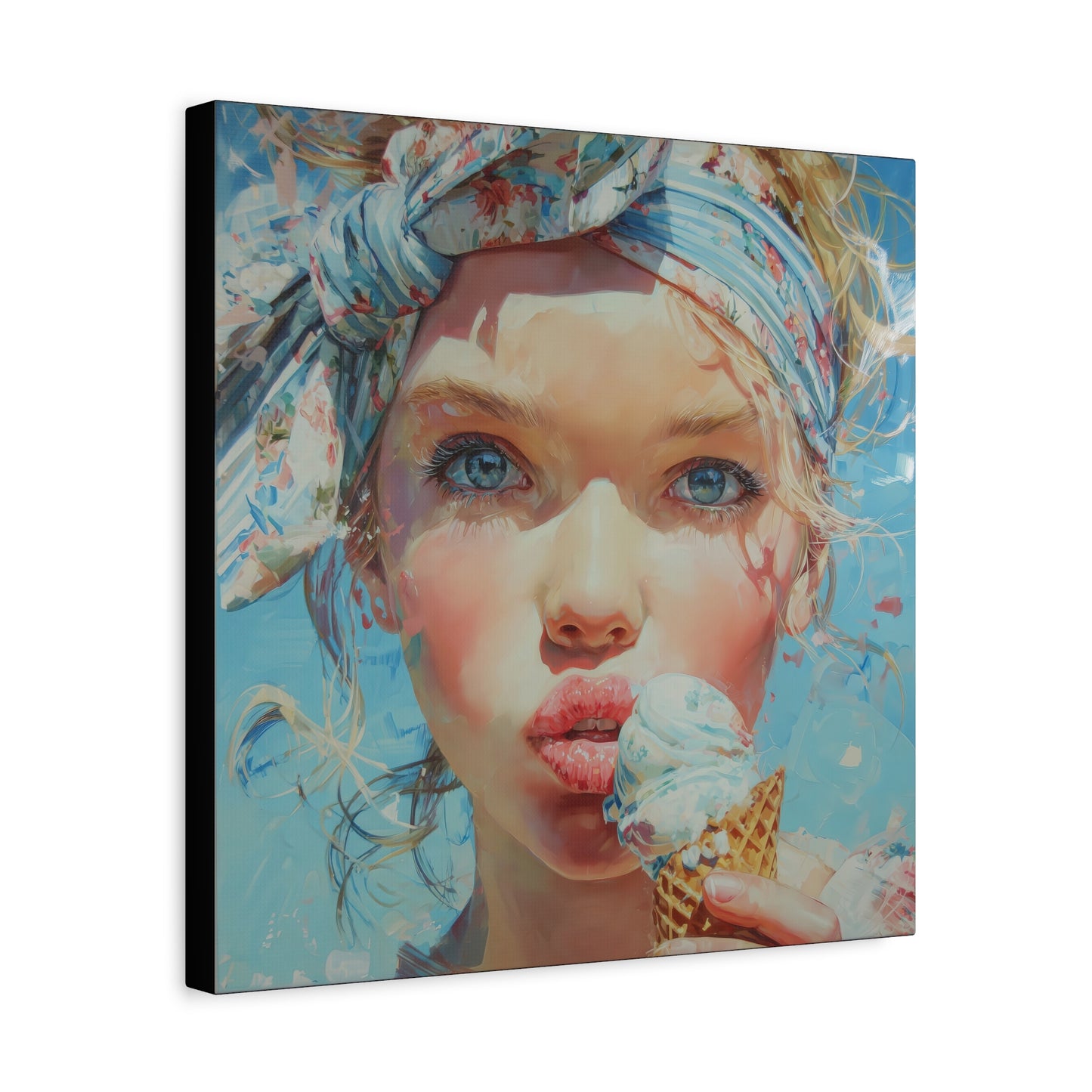 Gallery Wrapped Canvas, Sweet Summer Nostalgia, Sugar and Spice Art Canvas, Ice Cream Dreams Art – Honey