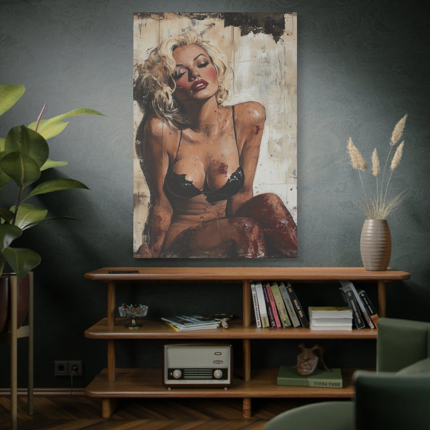 Gallery Wrapped Canvas, Guilt and Grit Adult Art Canvas, Erotic Pinup Art Canvas – Zadie