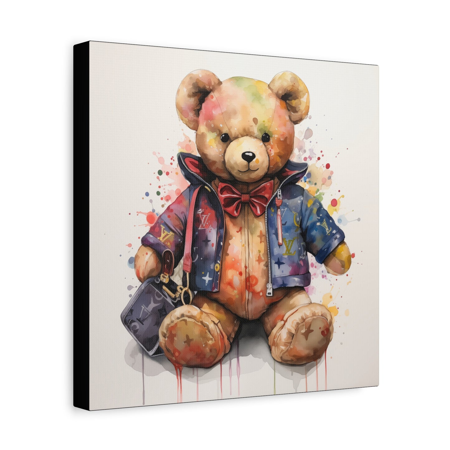 Canvas Gallery Wrap - Designer Bear Wall Art - Drip
