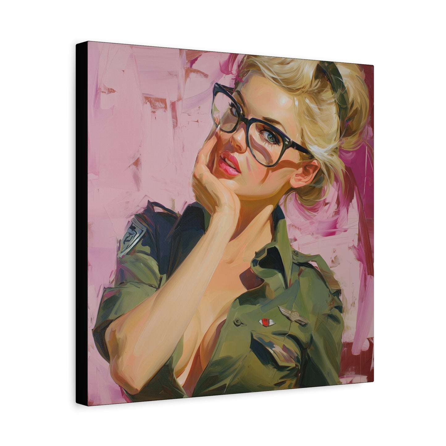 Gallery Wrapped Canvas, Liberty and Lace Art Canvas, Erotic Pinup Art Canvas – Roxanne