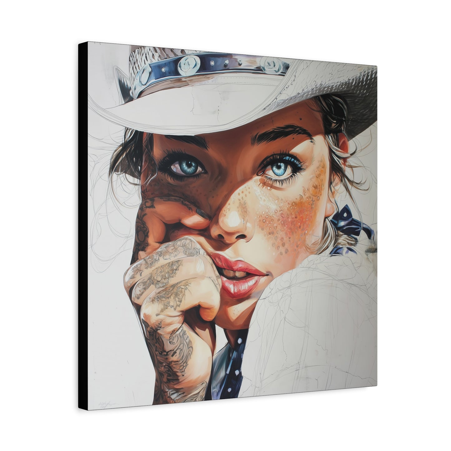 Gallery Wrapped Canvas, Wranglers and Wreckage Art Canvas, Erotic Pinup Art Canvas – Fallon