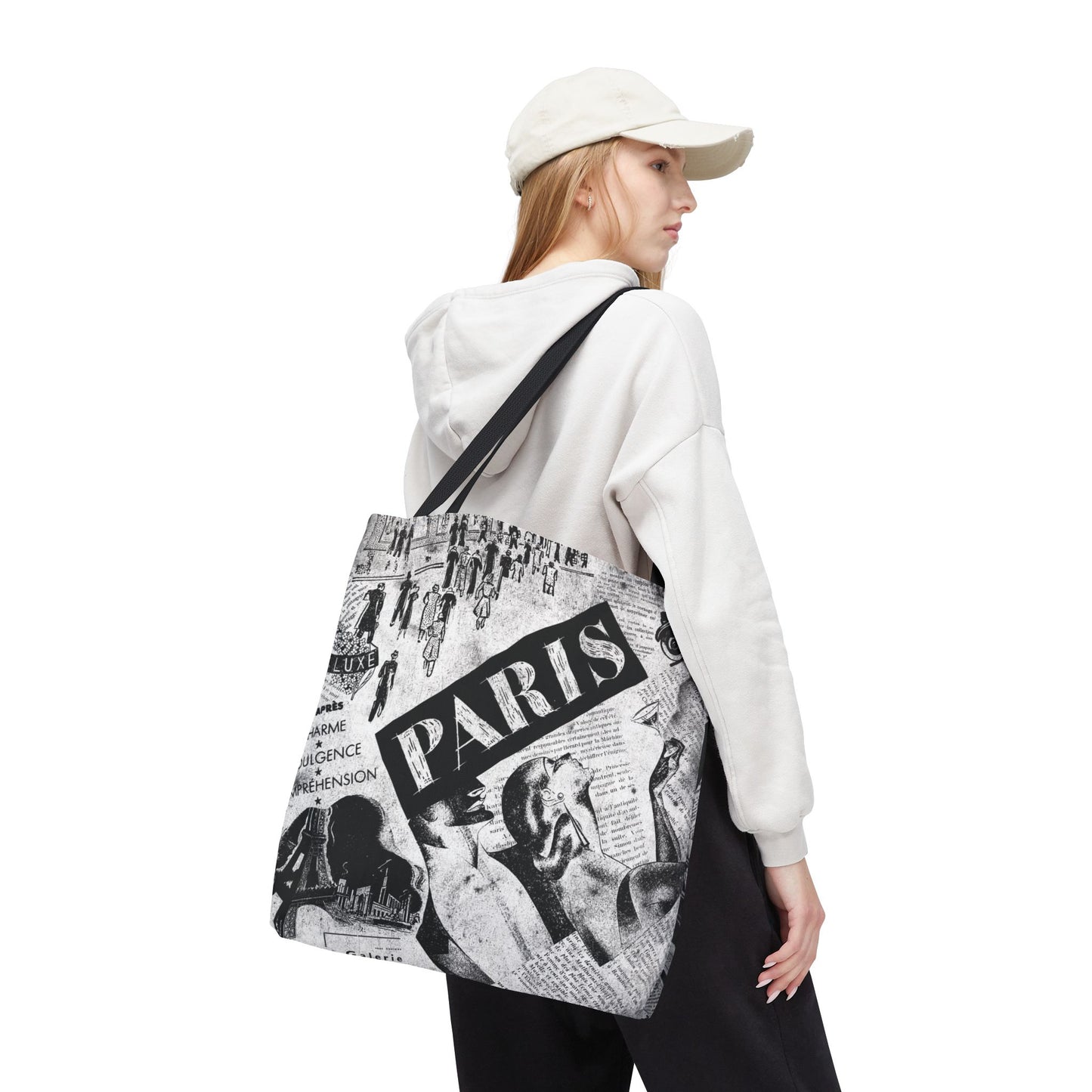 Vintage News From Paris Tote Bag, Utility Tote - Fashion Tote - Paris Fashion Bag