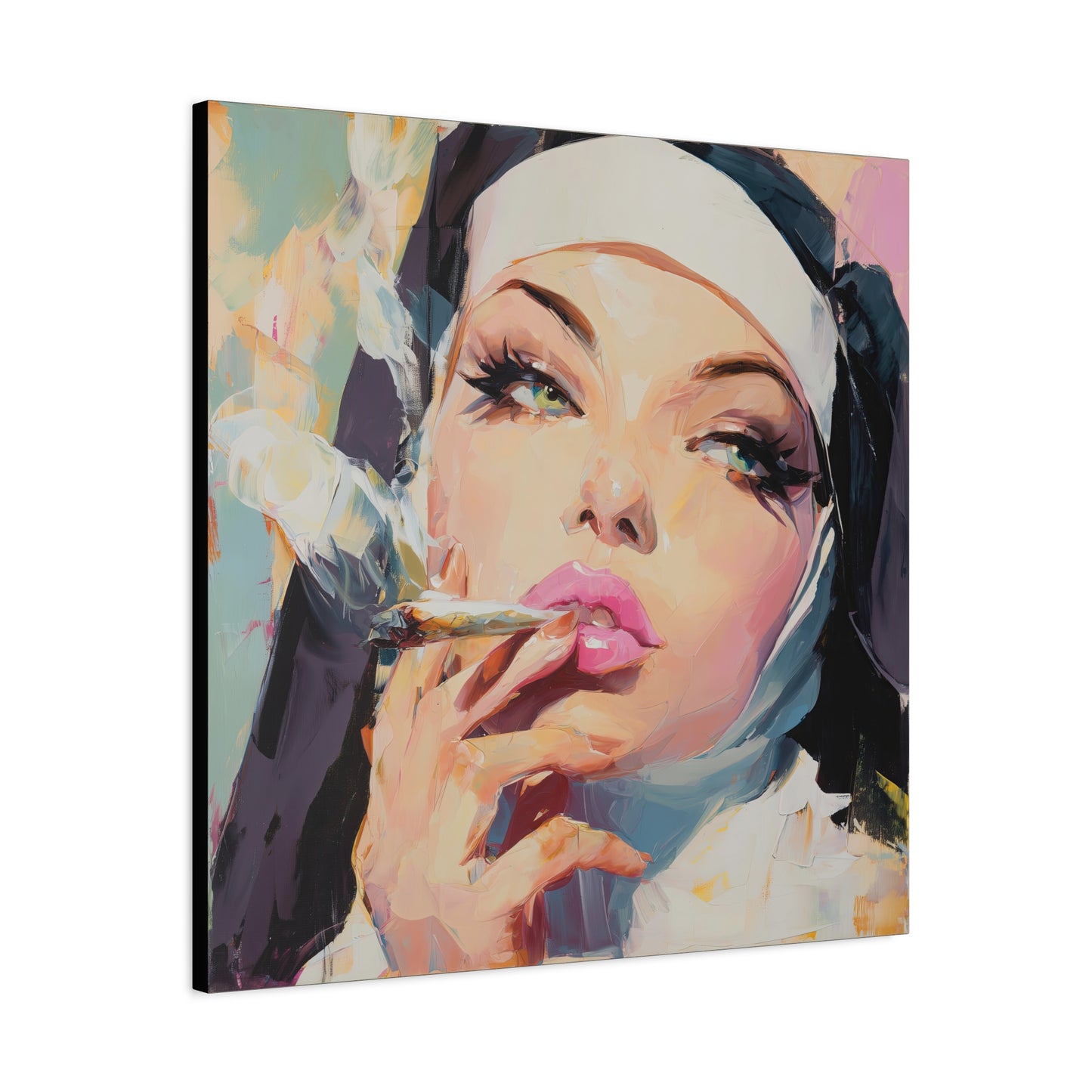 Gallery Wrapped Canvas, Habits and Heresy Art Canvas, Naughty Nuns Art Canvas – Sister Felicity