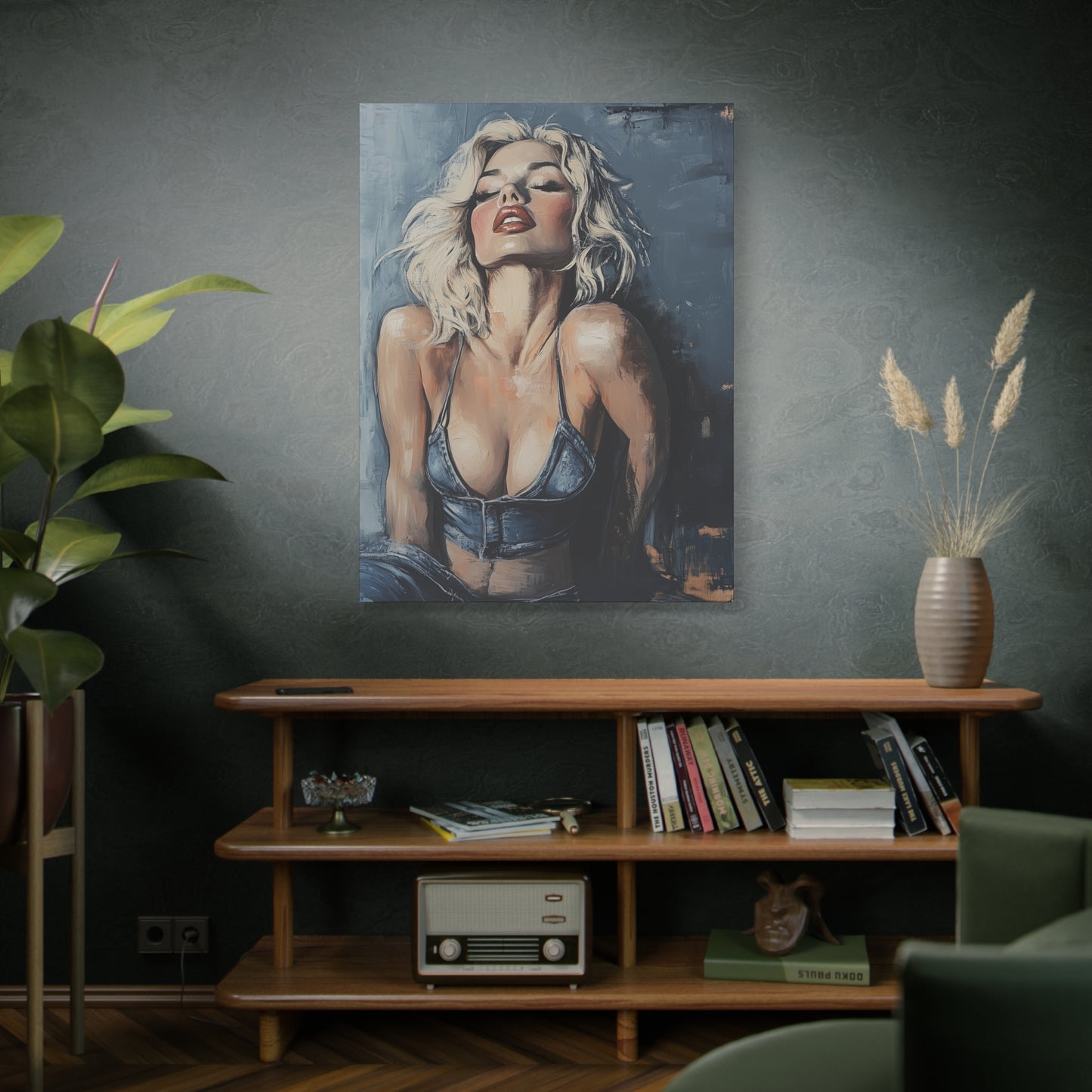 Gallery Wrapped Canvas, Guilt and Grit Adult Art Canvas, Erotic Pinup Art Canvas – Leona