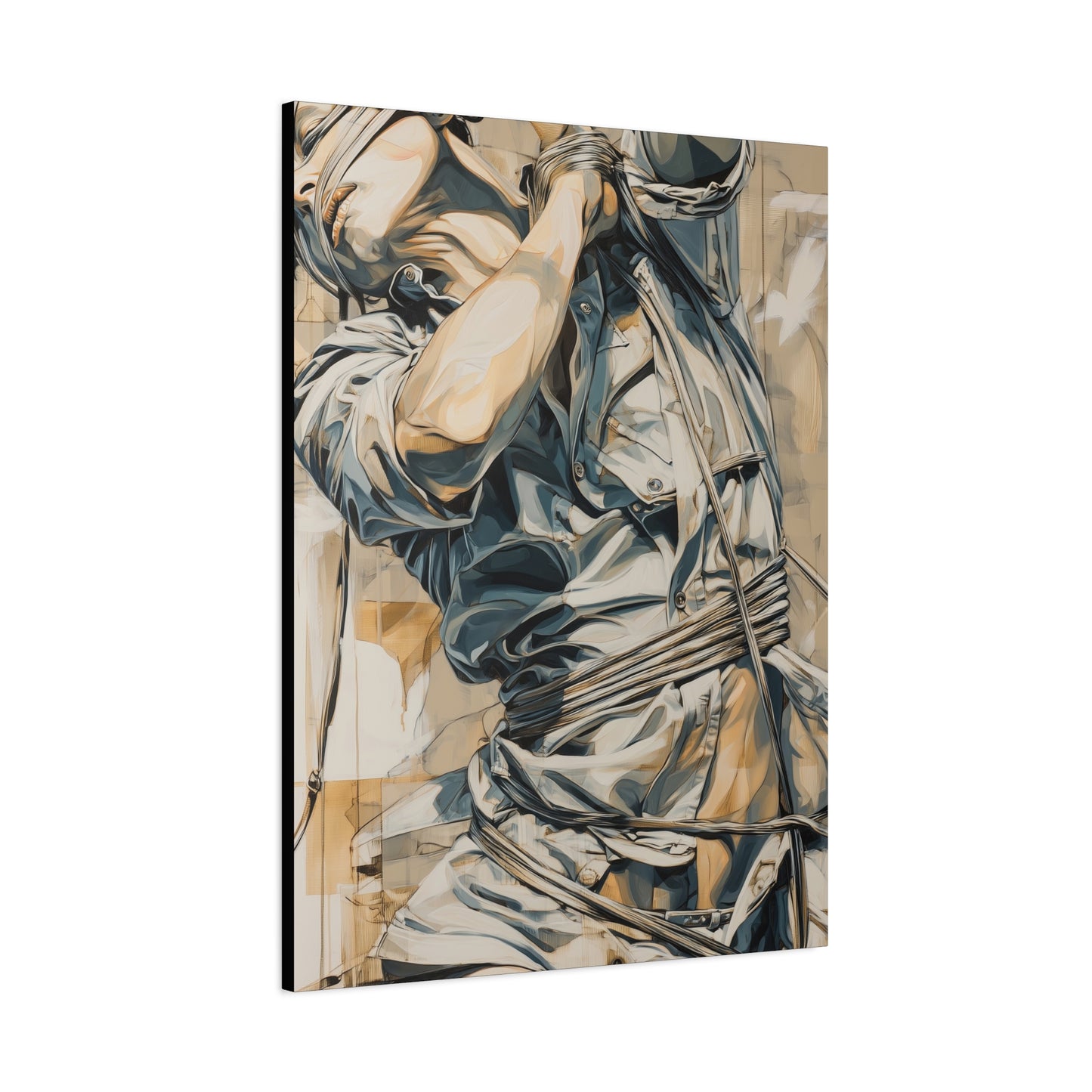 Gallery Wrapped Canvas, Ropes and Reverence Art Canvas, Erotic Shibari Art Canvas – Kai