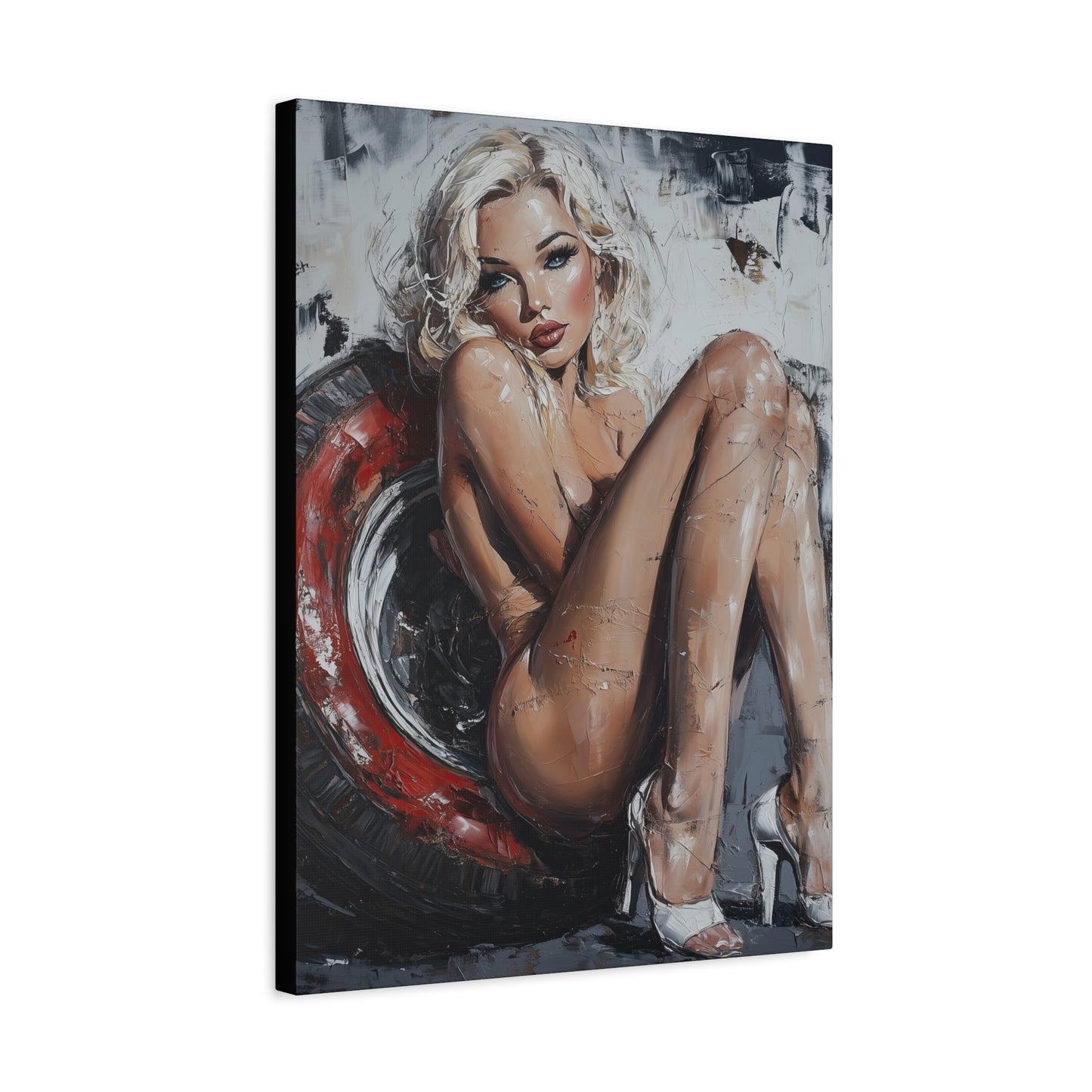 Gallery Wrapped Canvas, Guilt and Grit Adult Art Canvas, Erotic Pinup Art Canvas – Elara